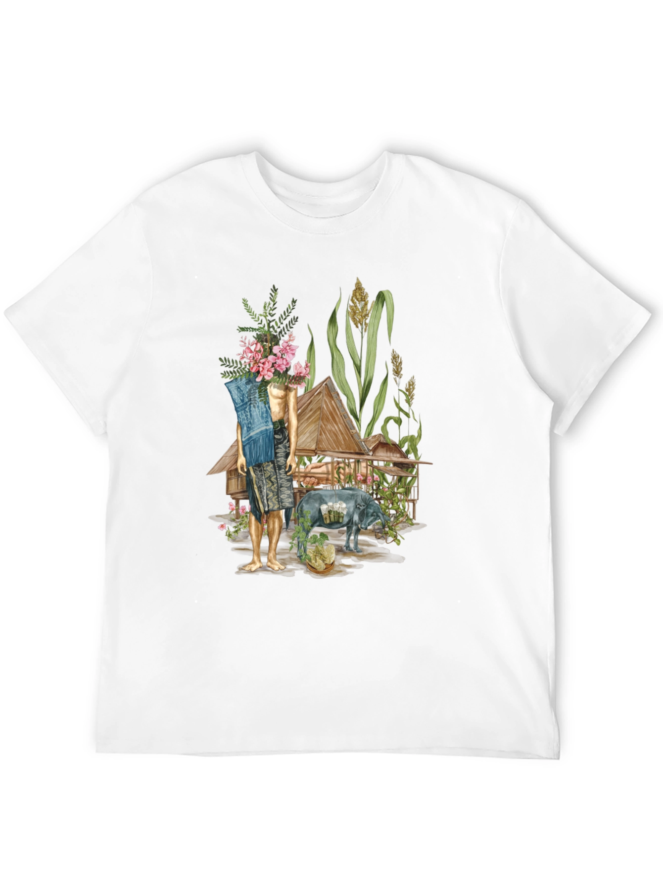 Unique Graphic Tee: Thai Village Design