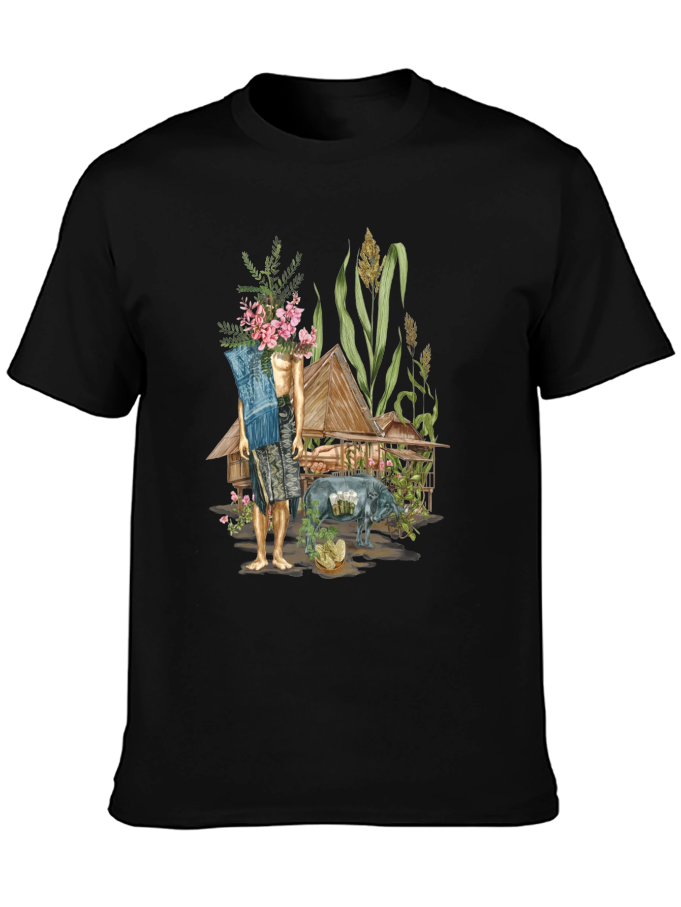 Unique Graphic Tee: Thai Village Design