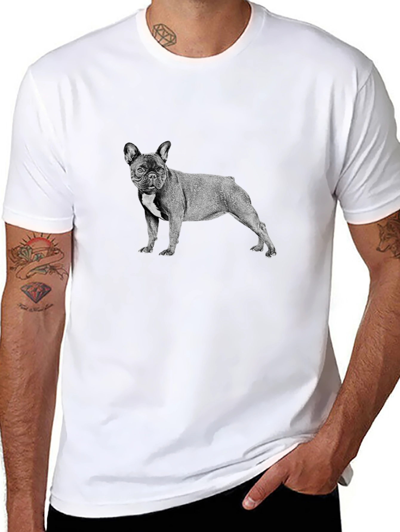 French Bulldog Graphic Tee - Mens Black T-Shirt