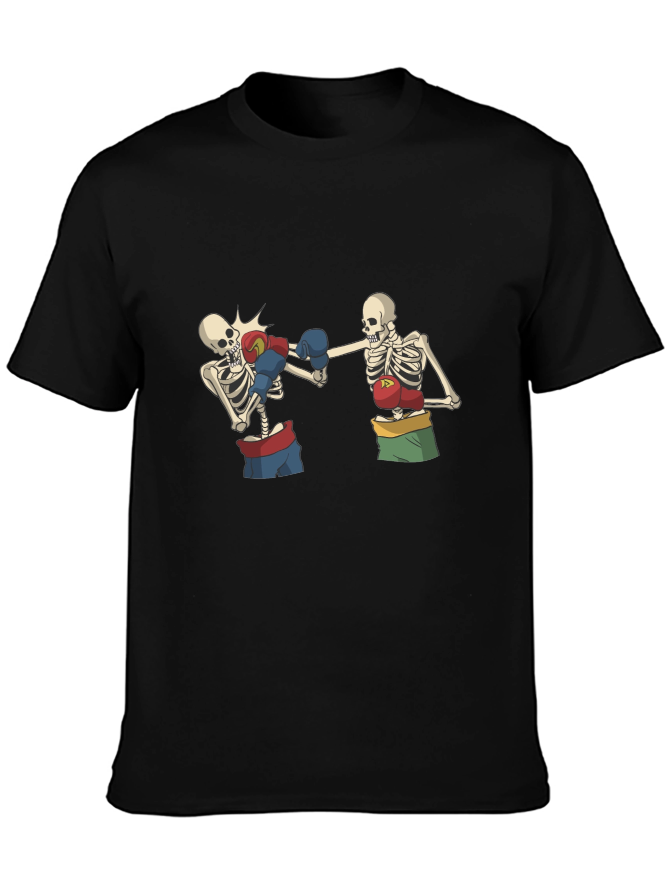 Skeleton Boxing T-Shirt - Black