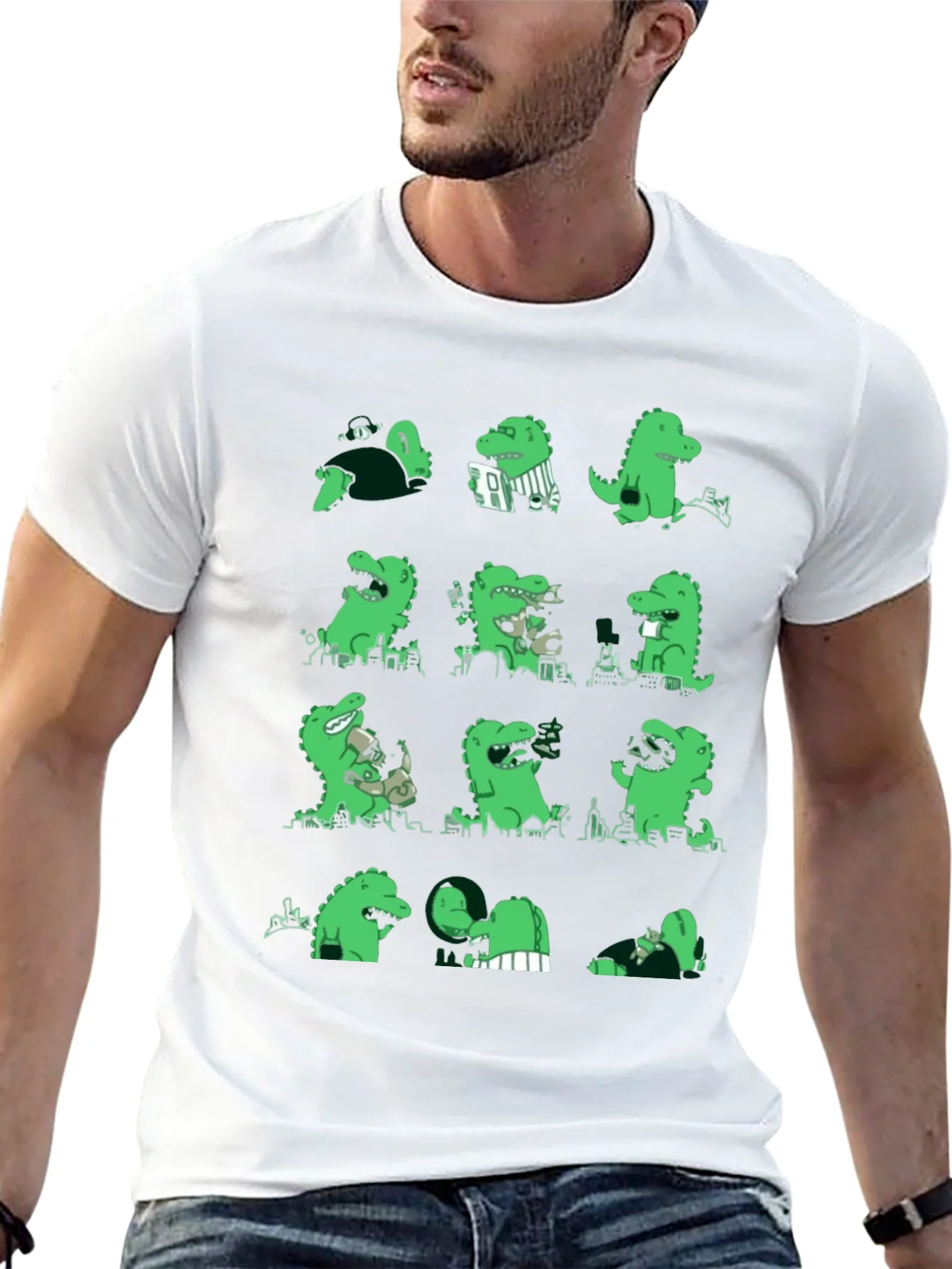 Dinosaur Print Black T-Shirt