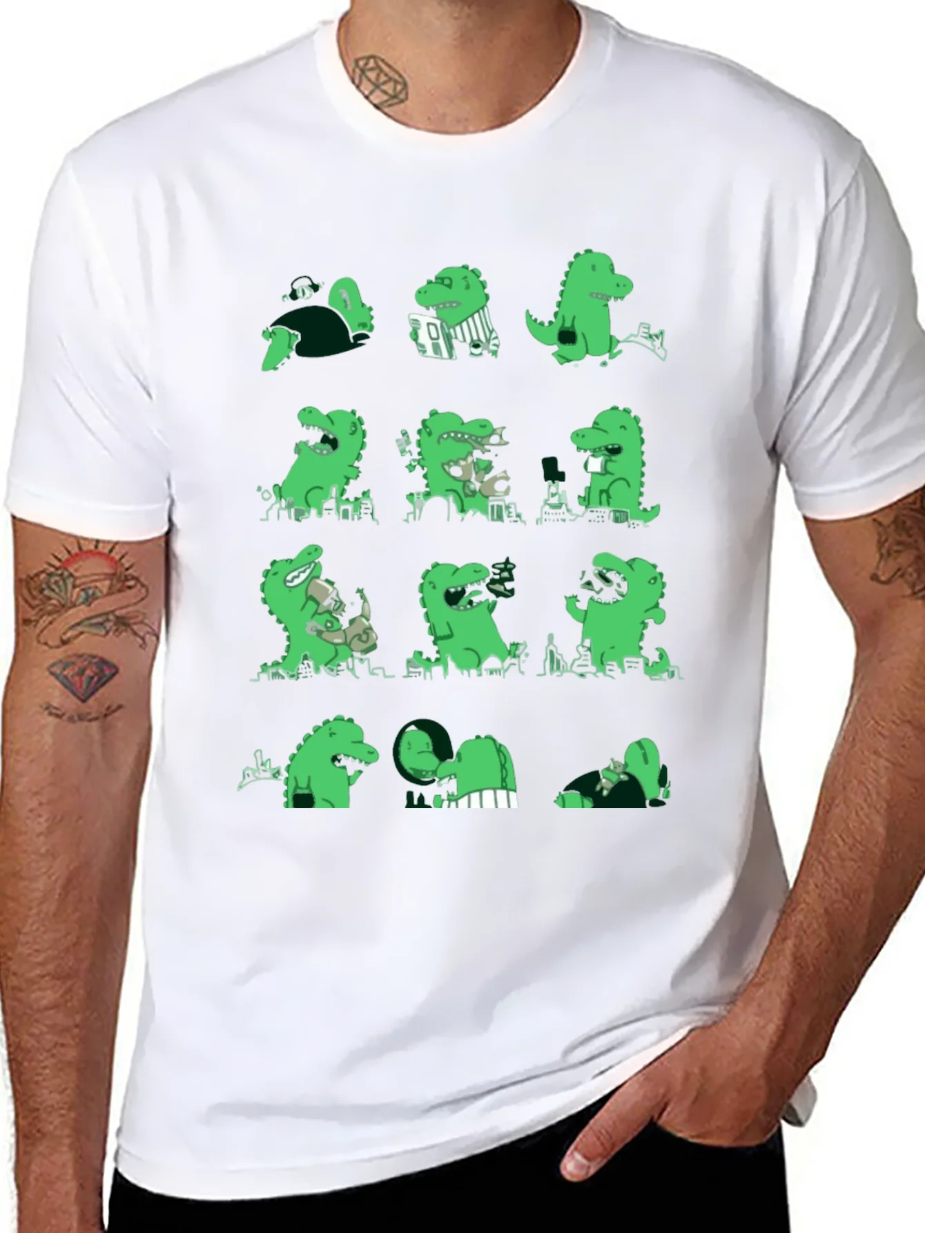 Dinosaur Print Black T-Shirt