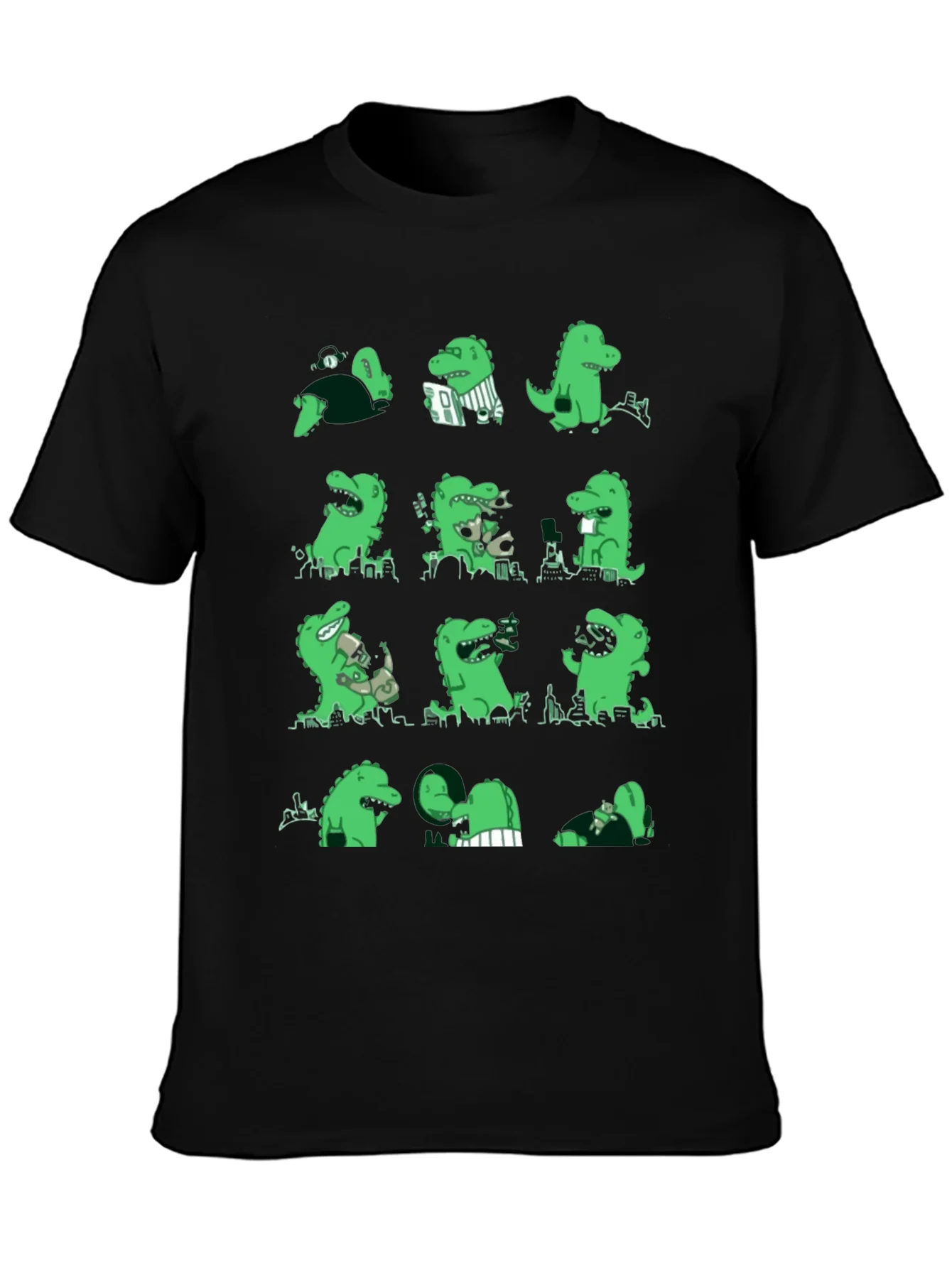 Dinosaur Print Black T-Shirt
