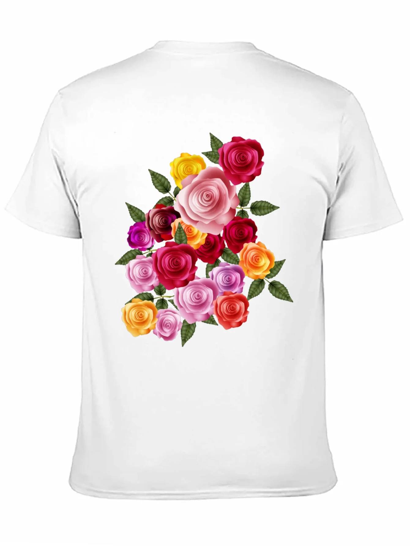 Floral Rose Bouquet Graphic Tee - Black