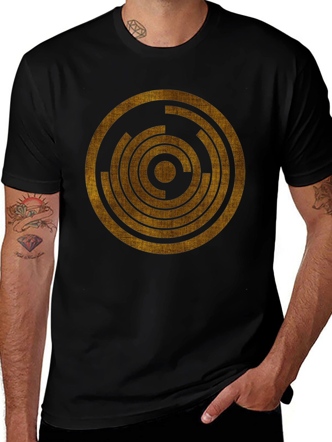 Geometric Circle Graphic Tee - Modern Design
