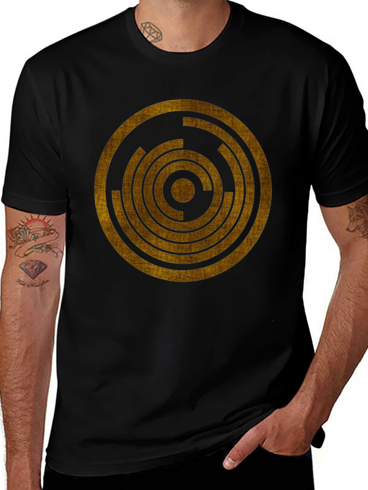 Geometric Circle Graphic Tee - Modern Design