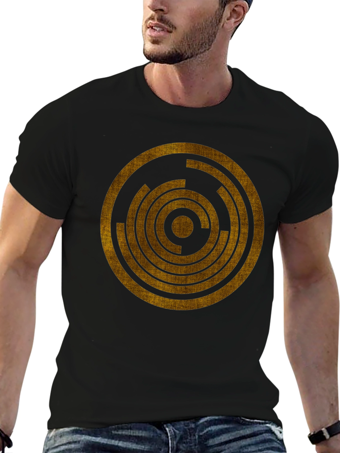 Geometric Circle Graphic Tee - Modern Design