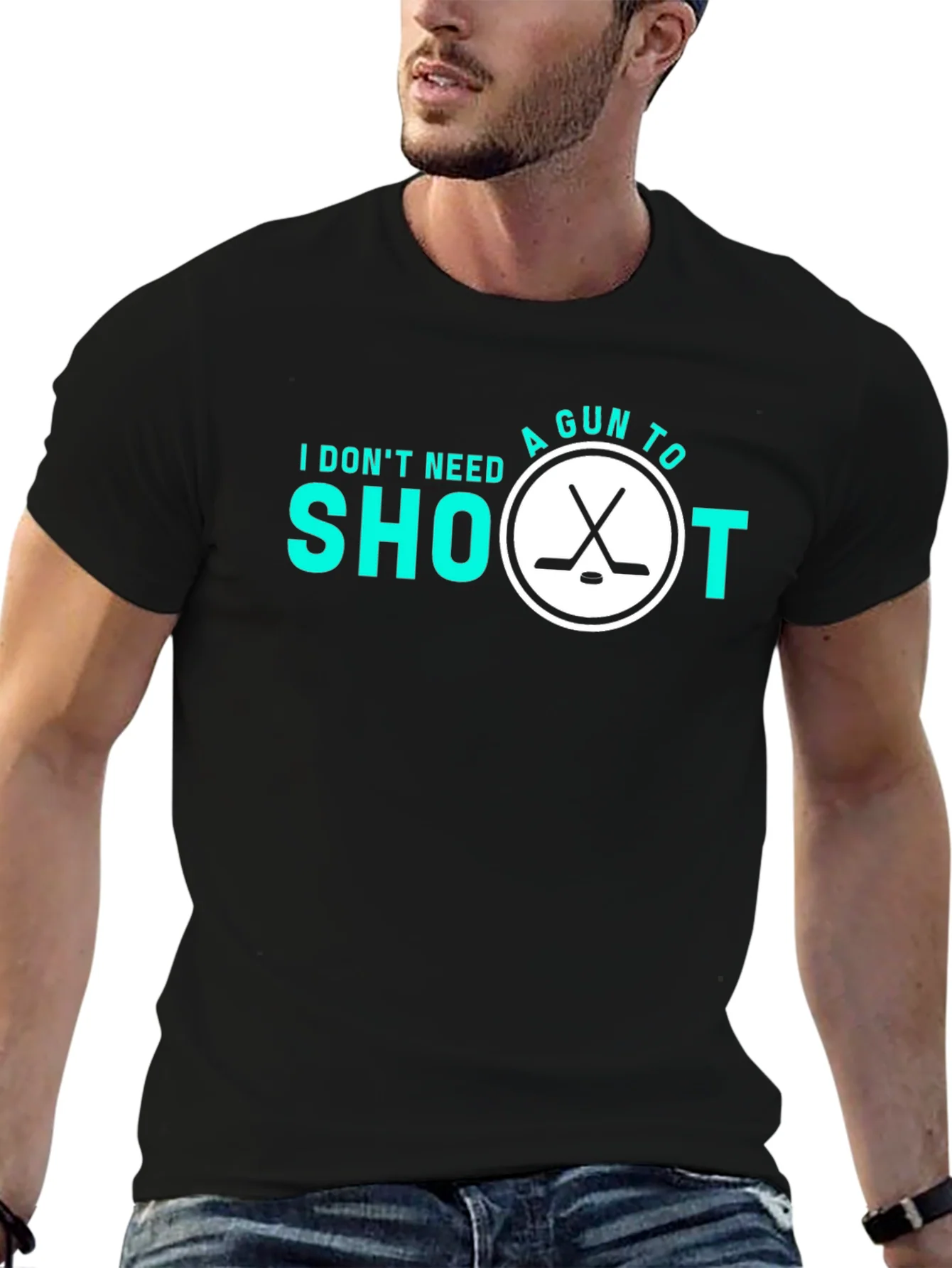 Hockey Shoot T-Shirt - I Dont Need A Gun!