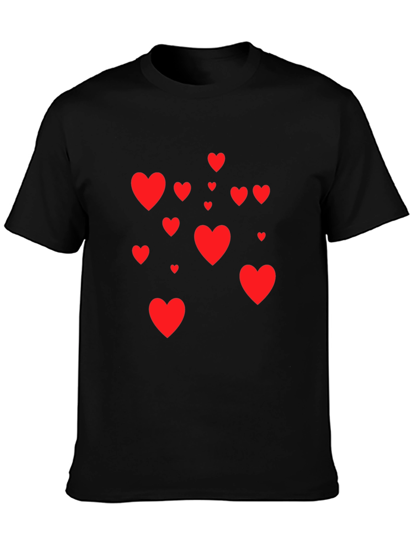 Heart Print Black Tee