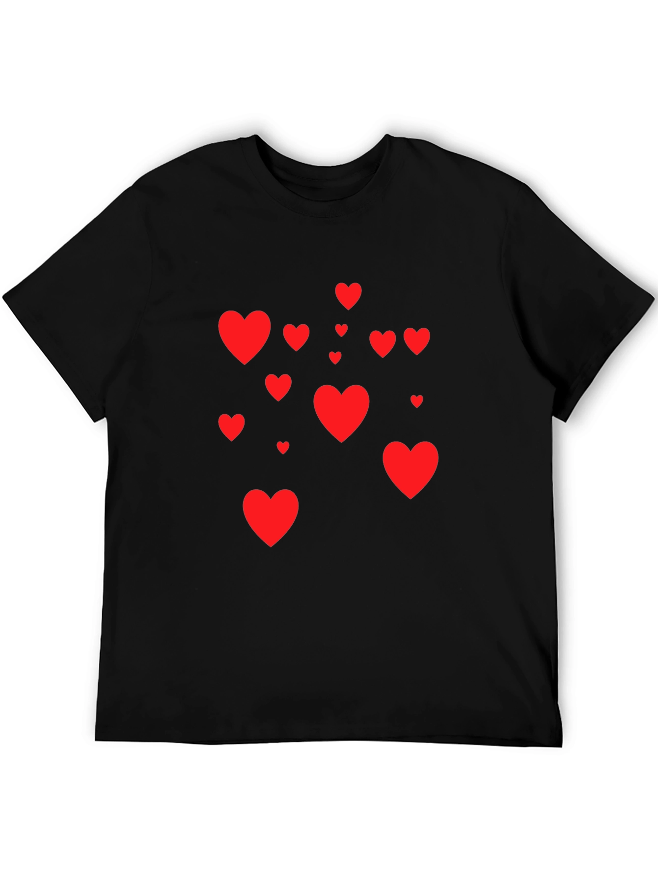 Heart Print Black Tee