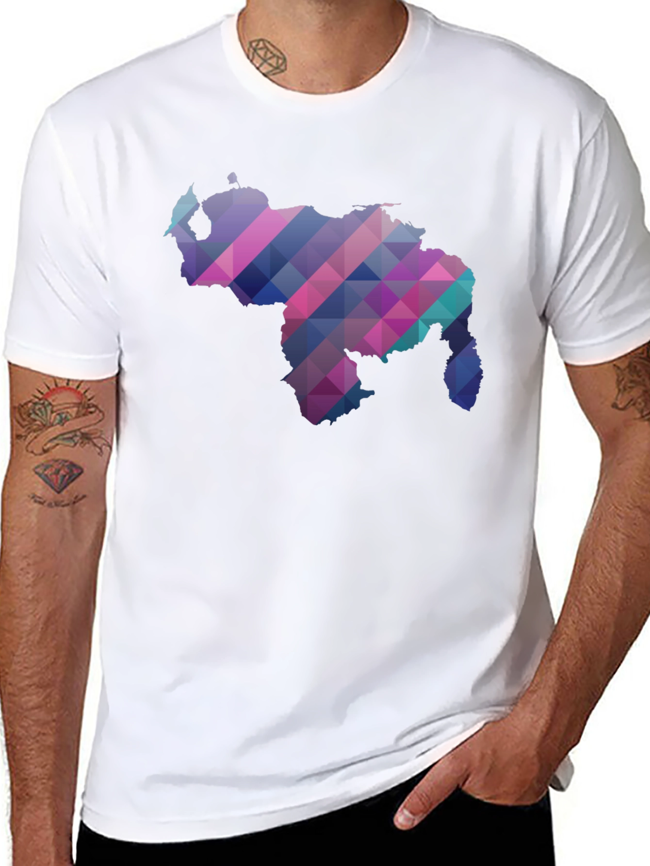 Venezuela Map Geometric Graphic T-Shirt