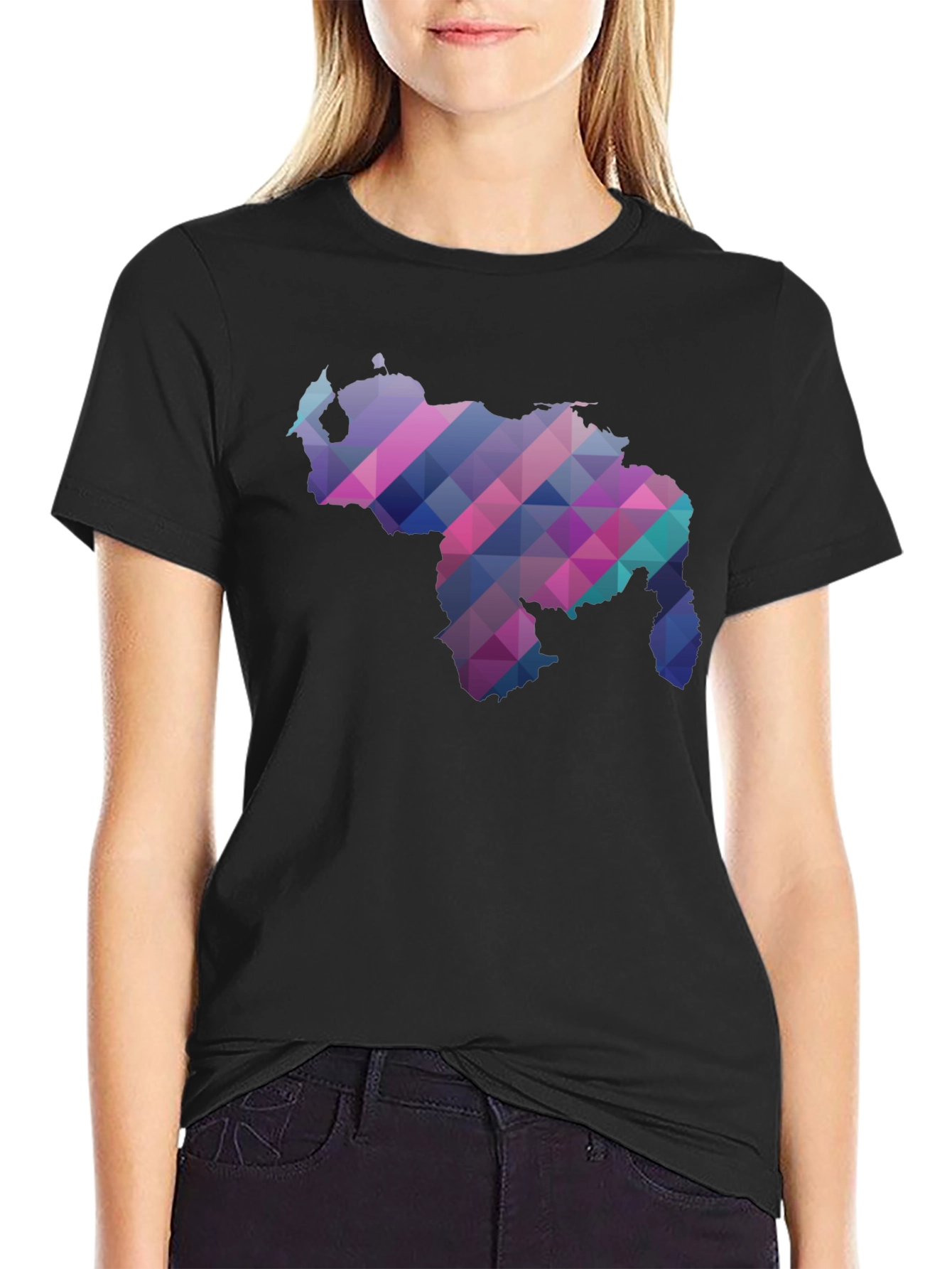 Venezuela Map Geometric Graphic T-Shirt