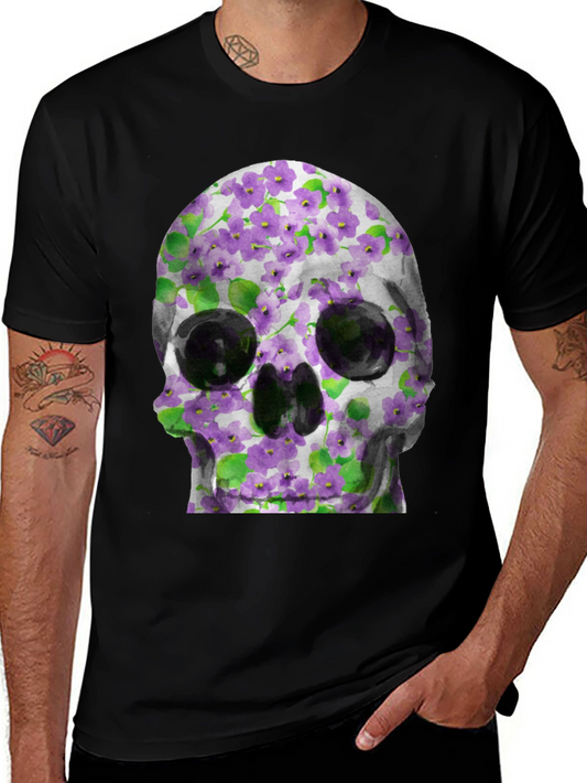 Floral Skull Graphic Tee - Unique Style