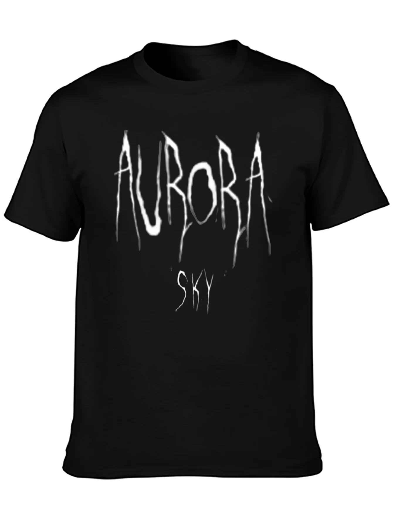 Aurora Sky Graphic T-Shirt - Black Cotton Tee