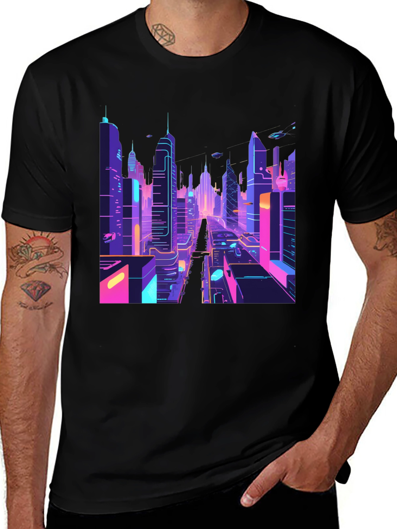 Cyberpunk Cityscape T-Shirt