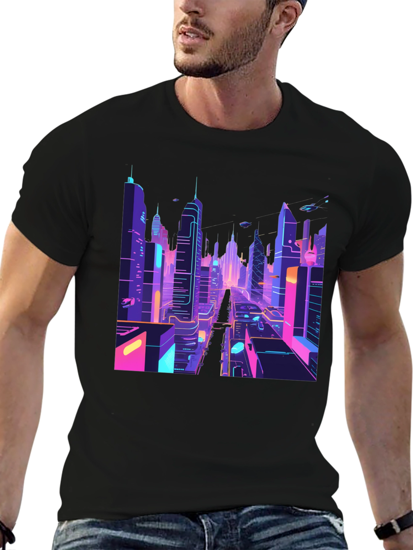 Cyberpunk Cityscape T-Shirt