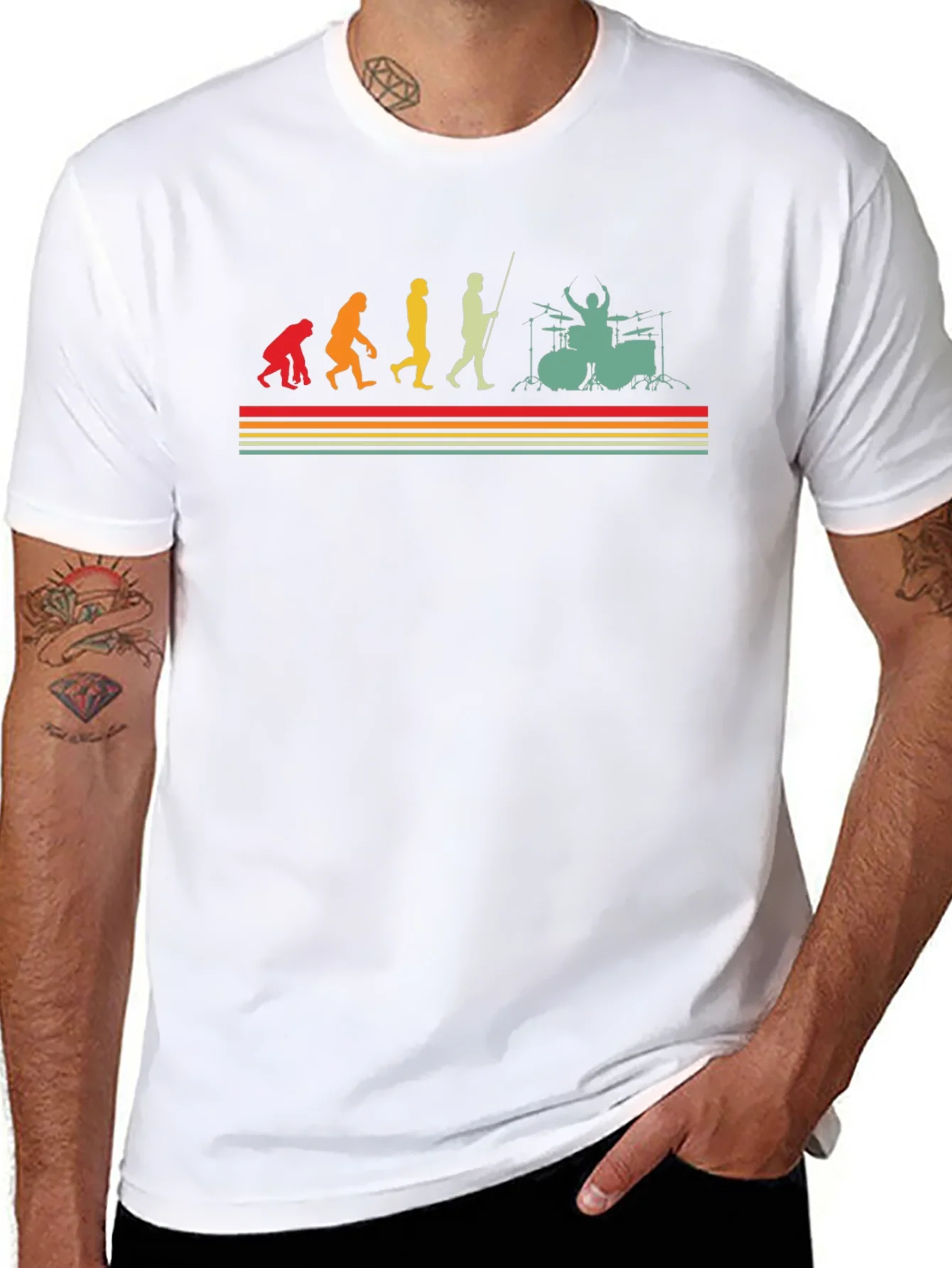 Drummer Evolution T-Shirt - Band Musician Tee