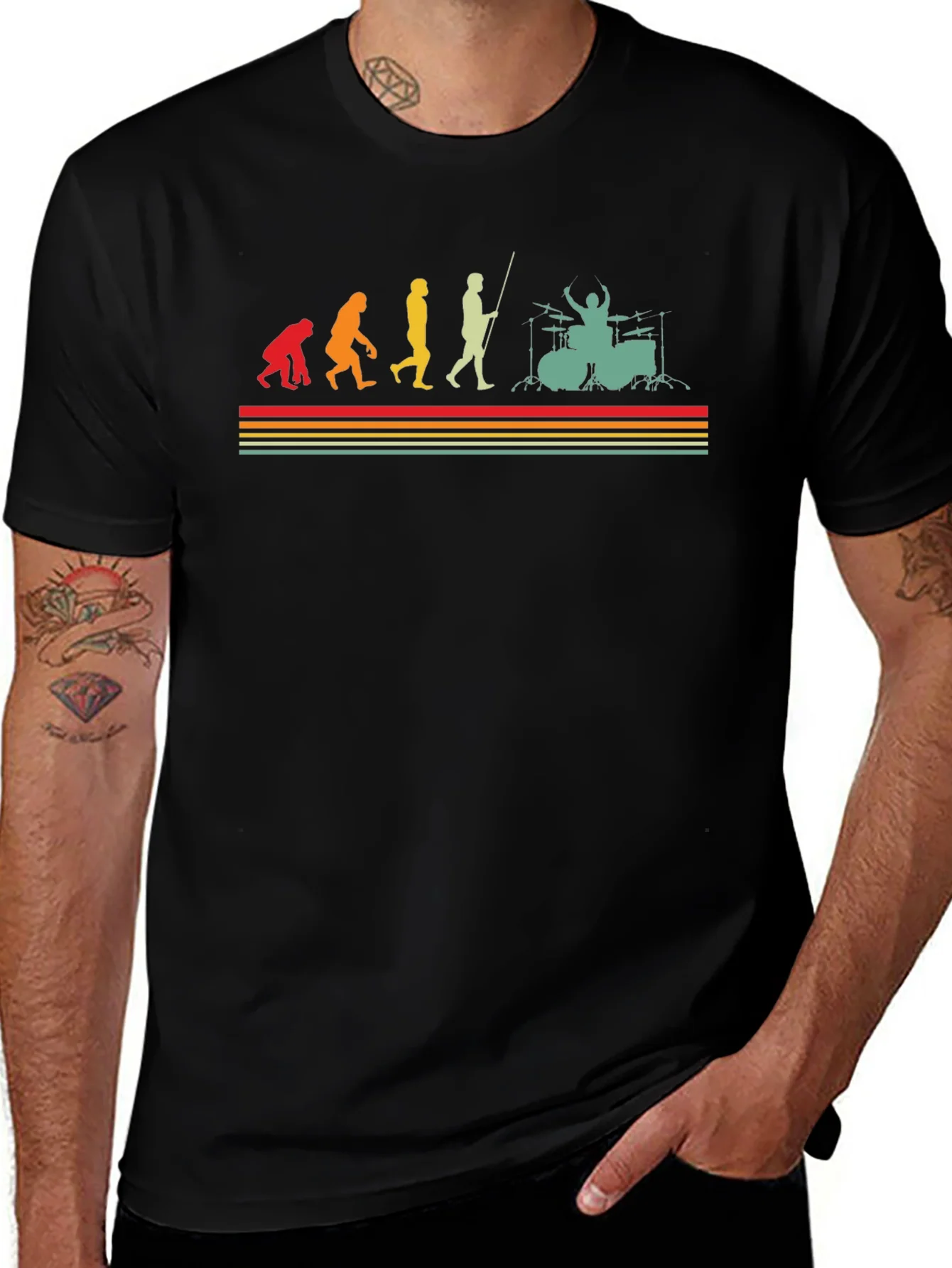 Drummer Evolution T-Shirt - Band Musician Tee