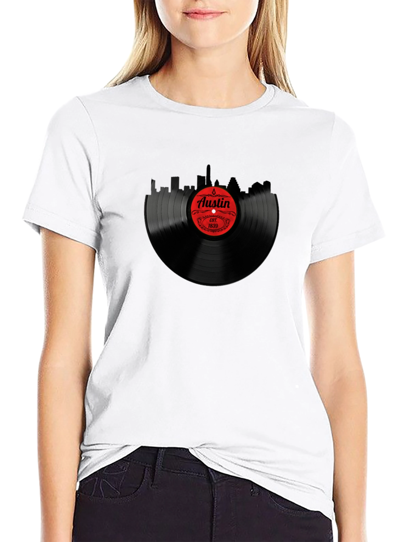 Austin Record Black T-Shirt