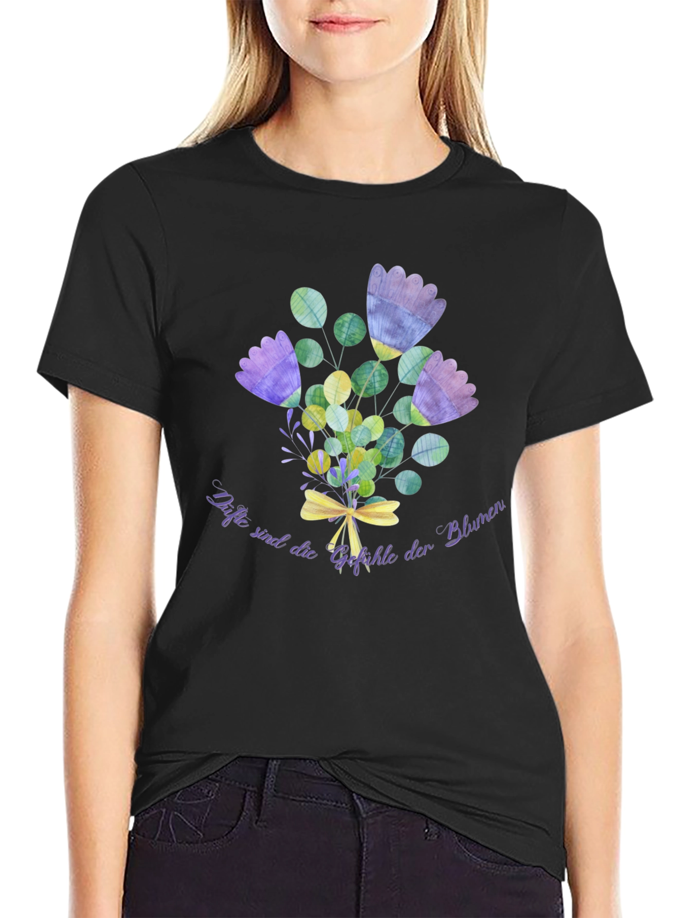 Floral Bouquet T-Shirt - Black