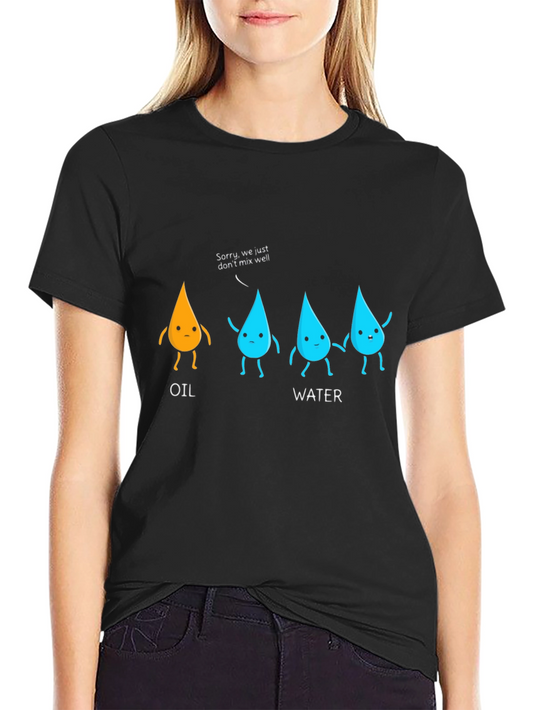 Oil and Water Graphic Tee - Funny Science Humor Shirt