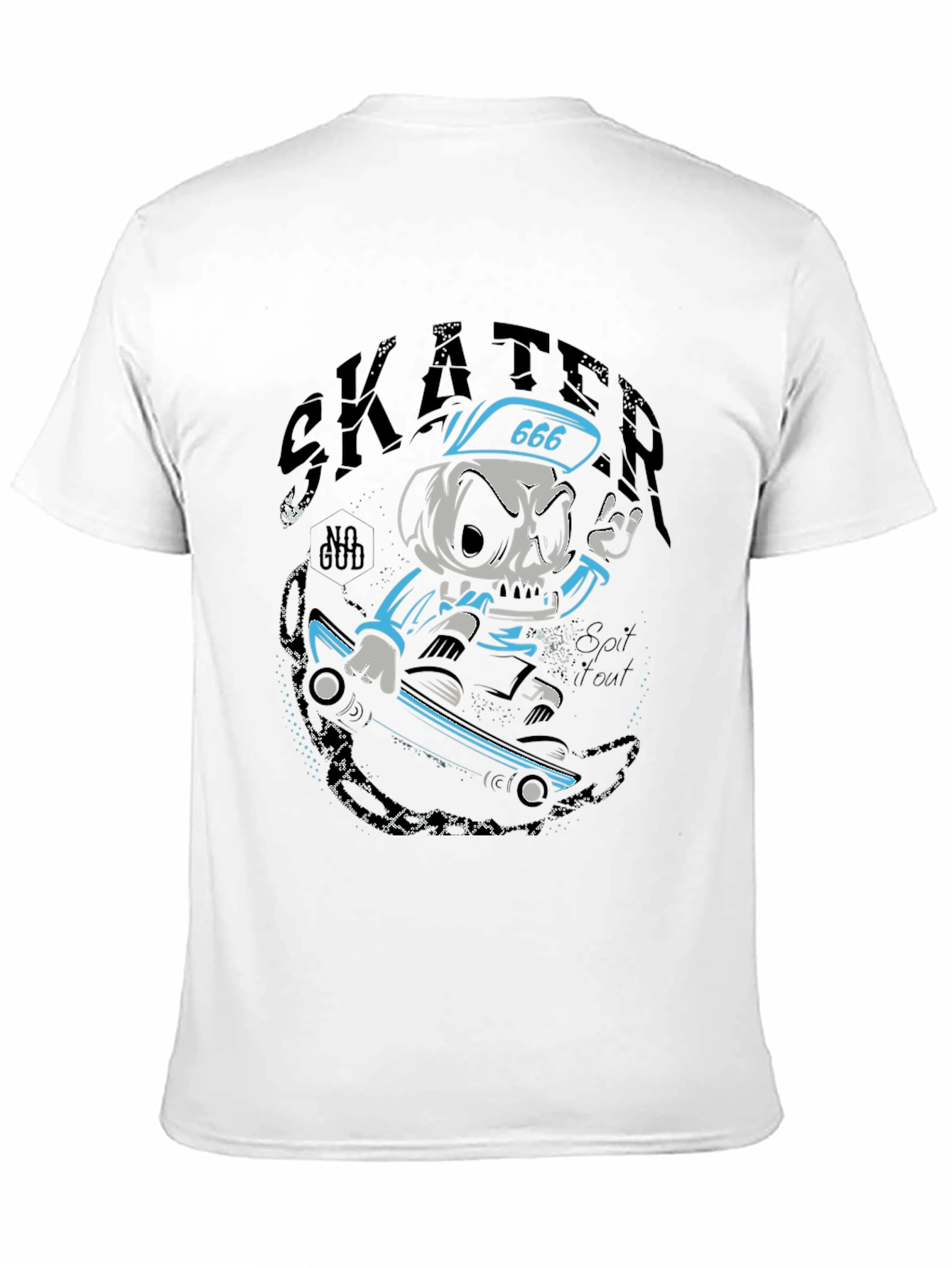 Skull Skater Graphic Tee - Cool Black T-Shirt