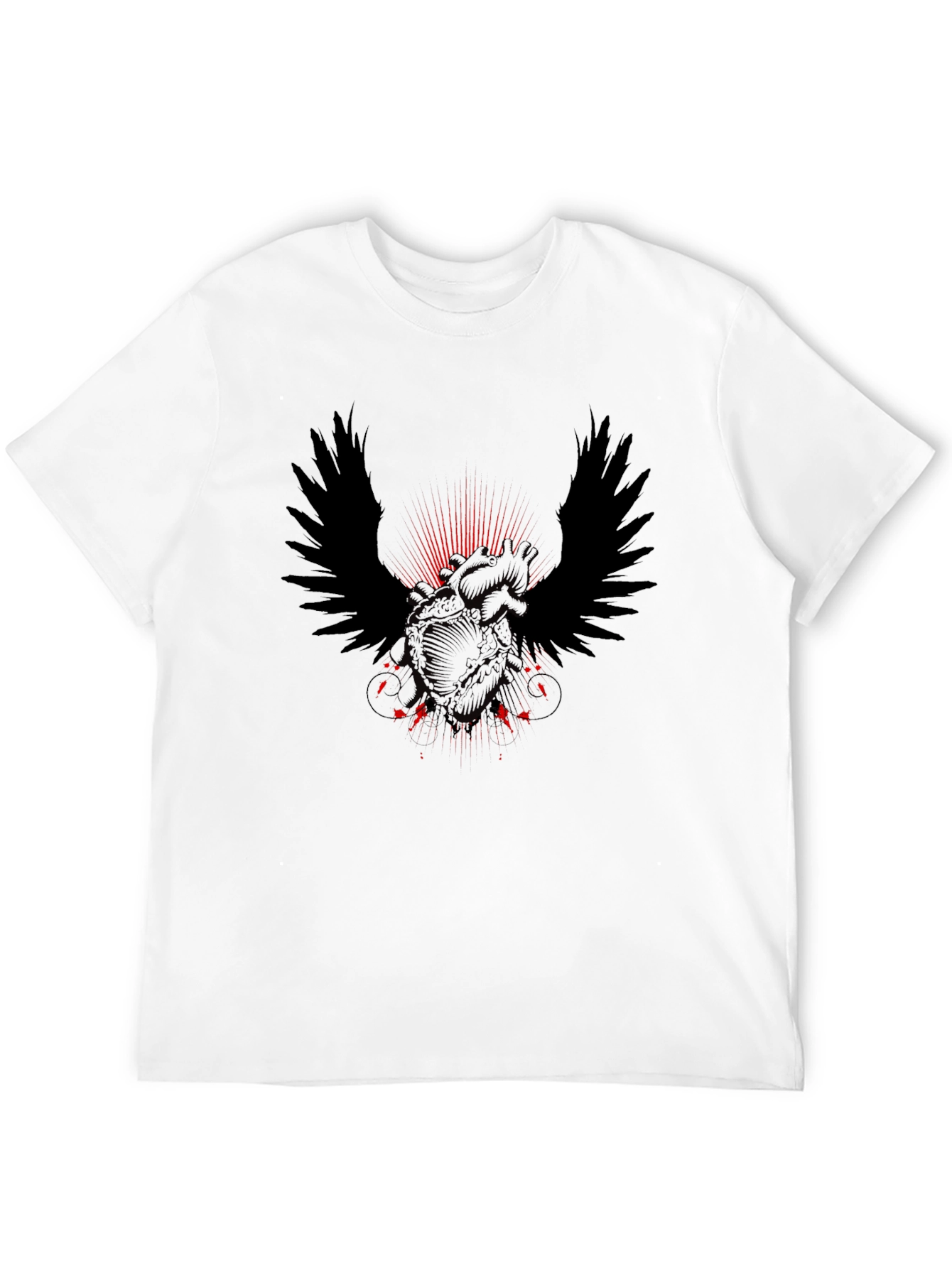Winged Heart Graphic Tee - Mens Black T-Shirt