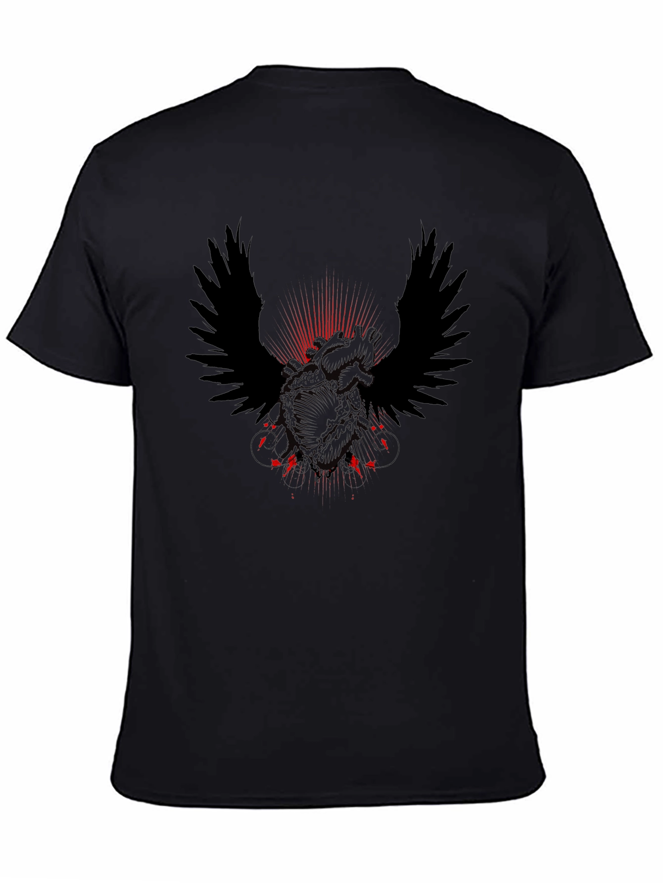 Winged Heart Graphic Tee - Mens Black T-Shirt