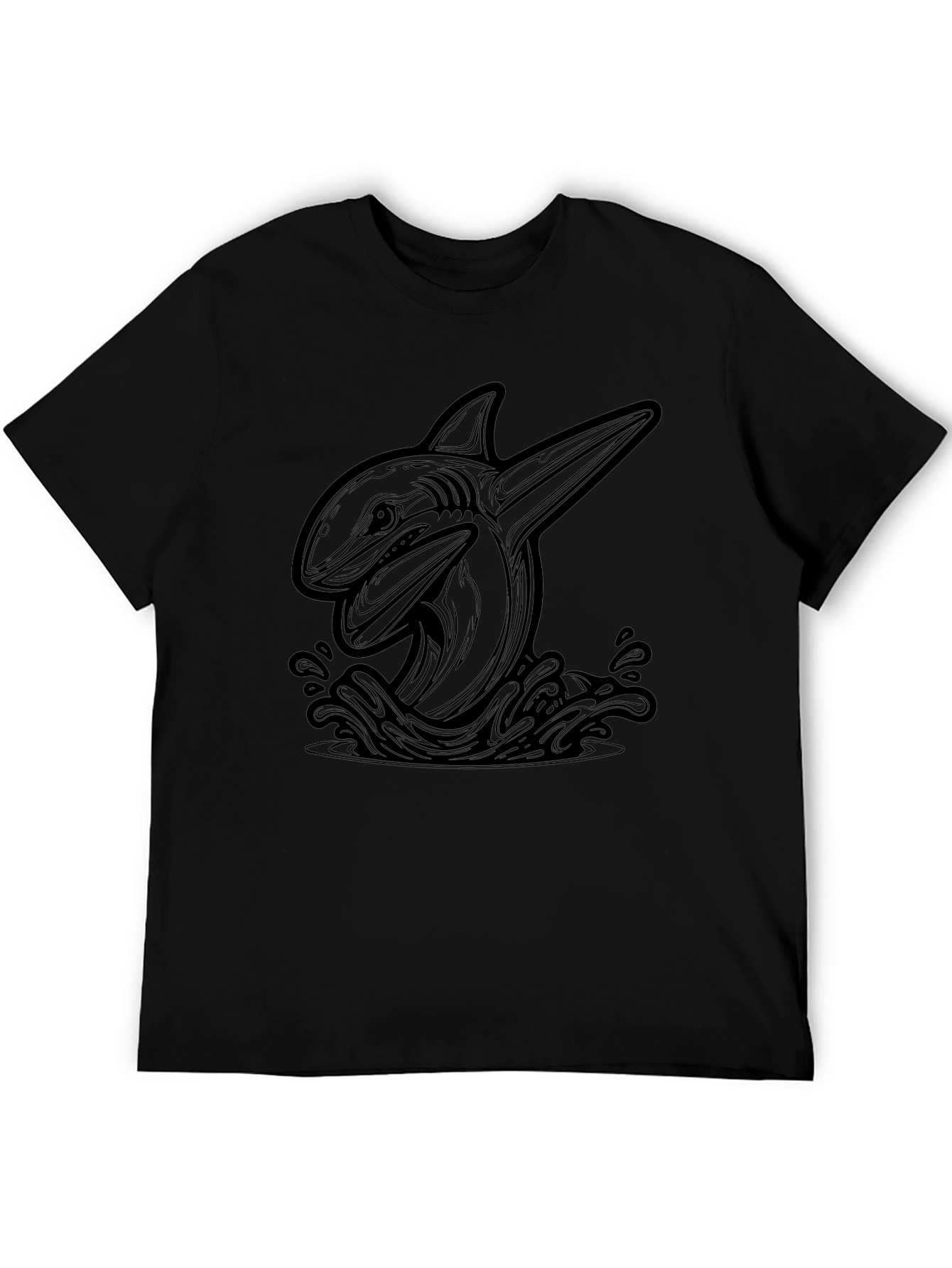 Orca Whale Graphic Black T-Shirt