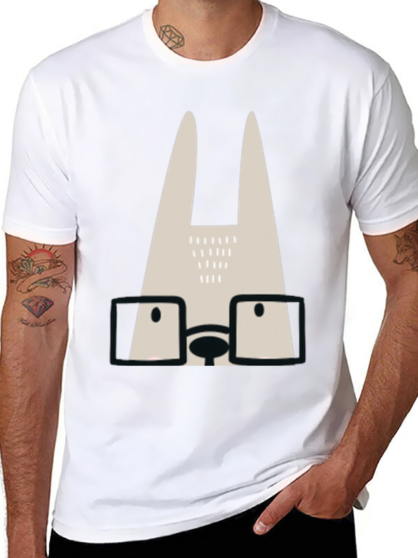 Stylish Rabbit Tee - Trendy Graphic Print Shirt