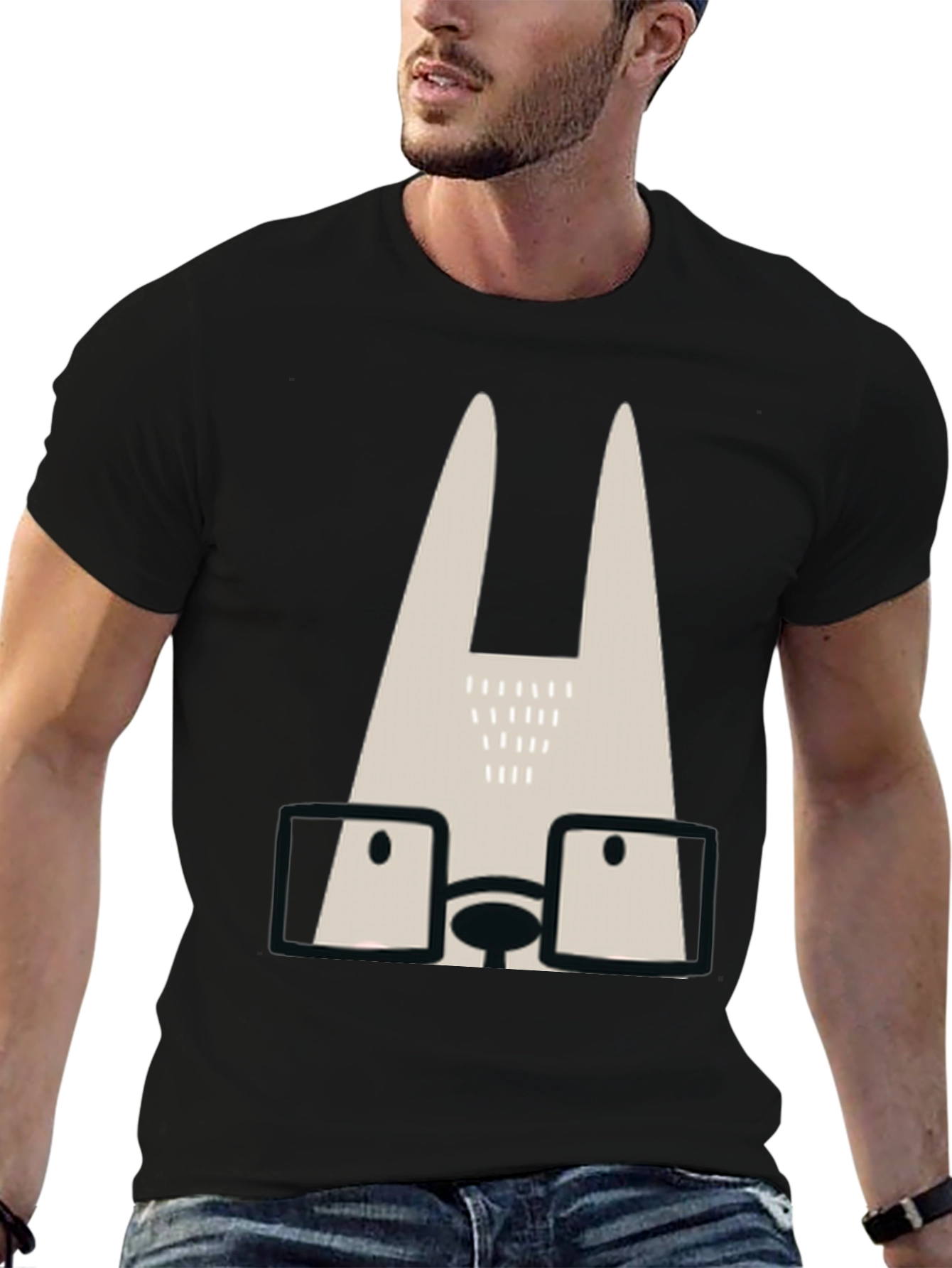 Stylish Rabbit Tee - Trendy Graphic Print Shirt