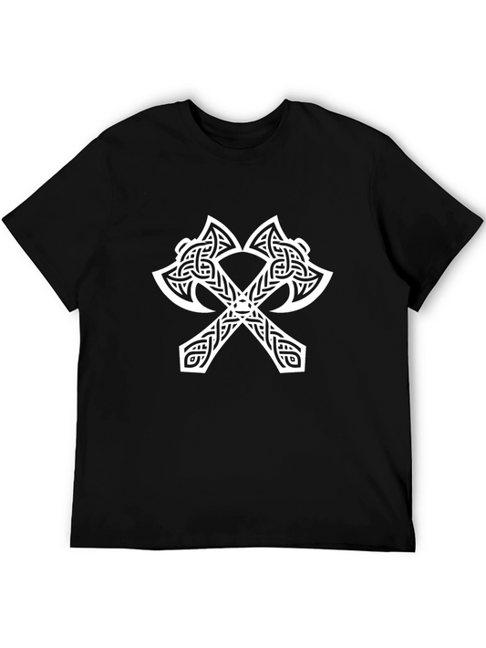 Viking Axe Graphic Tee - Black Cotton T-Shirt