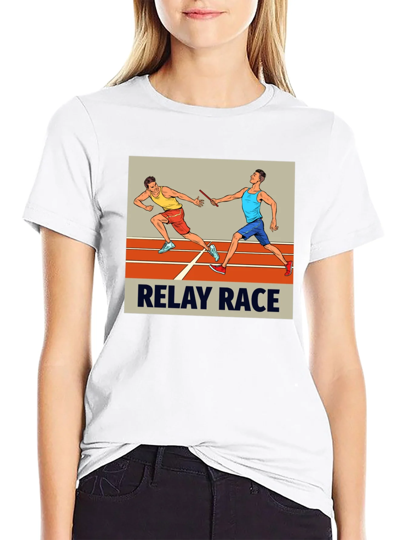 Relay Race Graphic Tee - Black