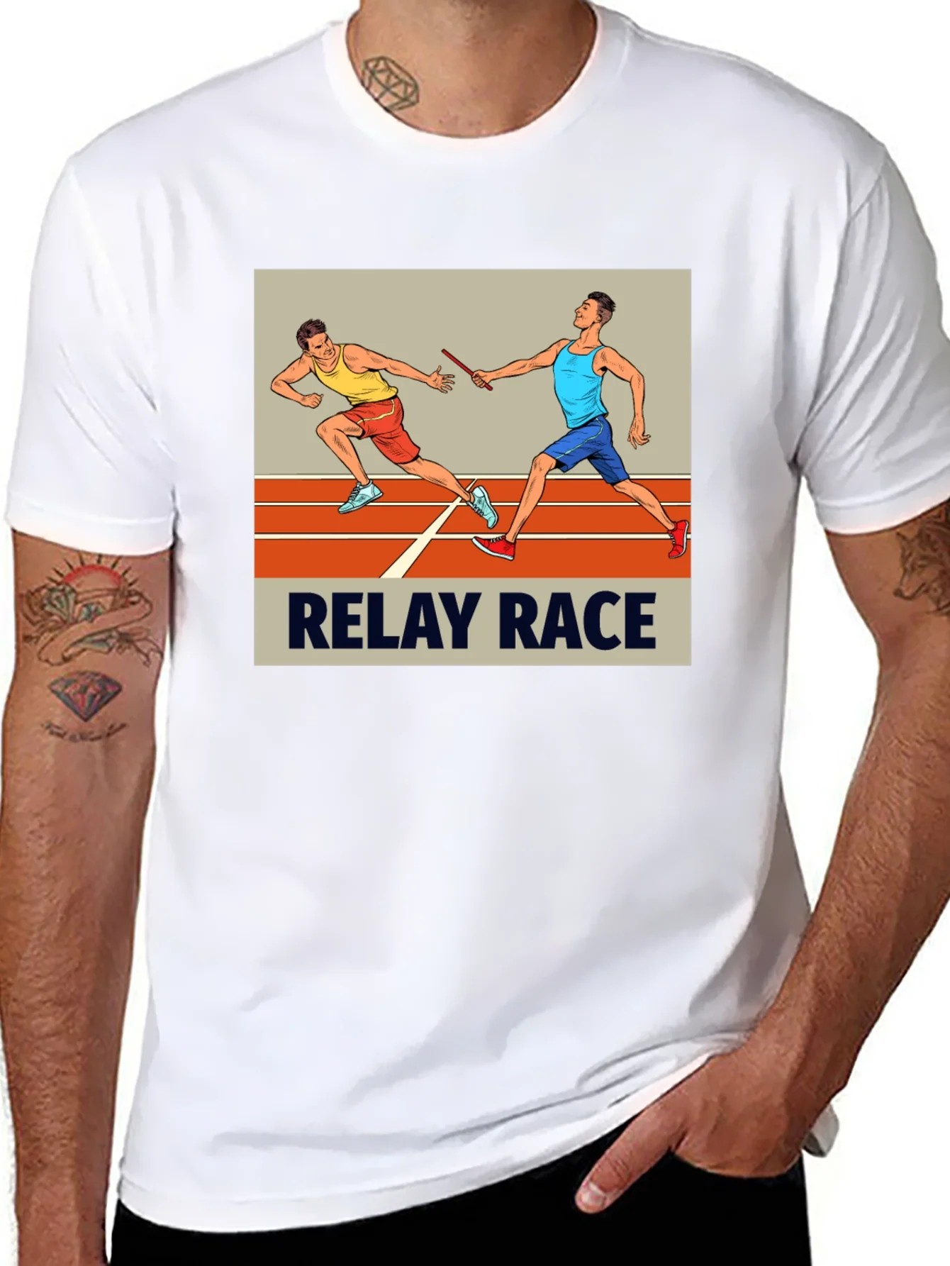 Relay Race Graphic Tee - Black