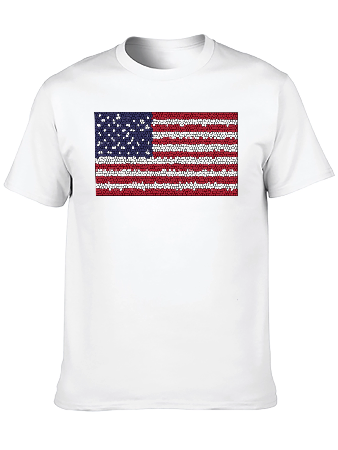 American Flag Mosaic Graphic Tee - Patriotic Style
