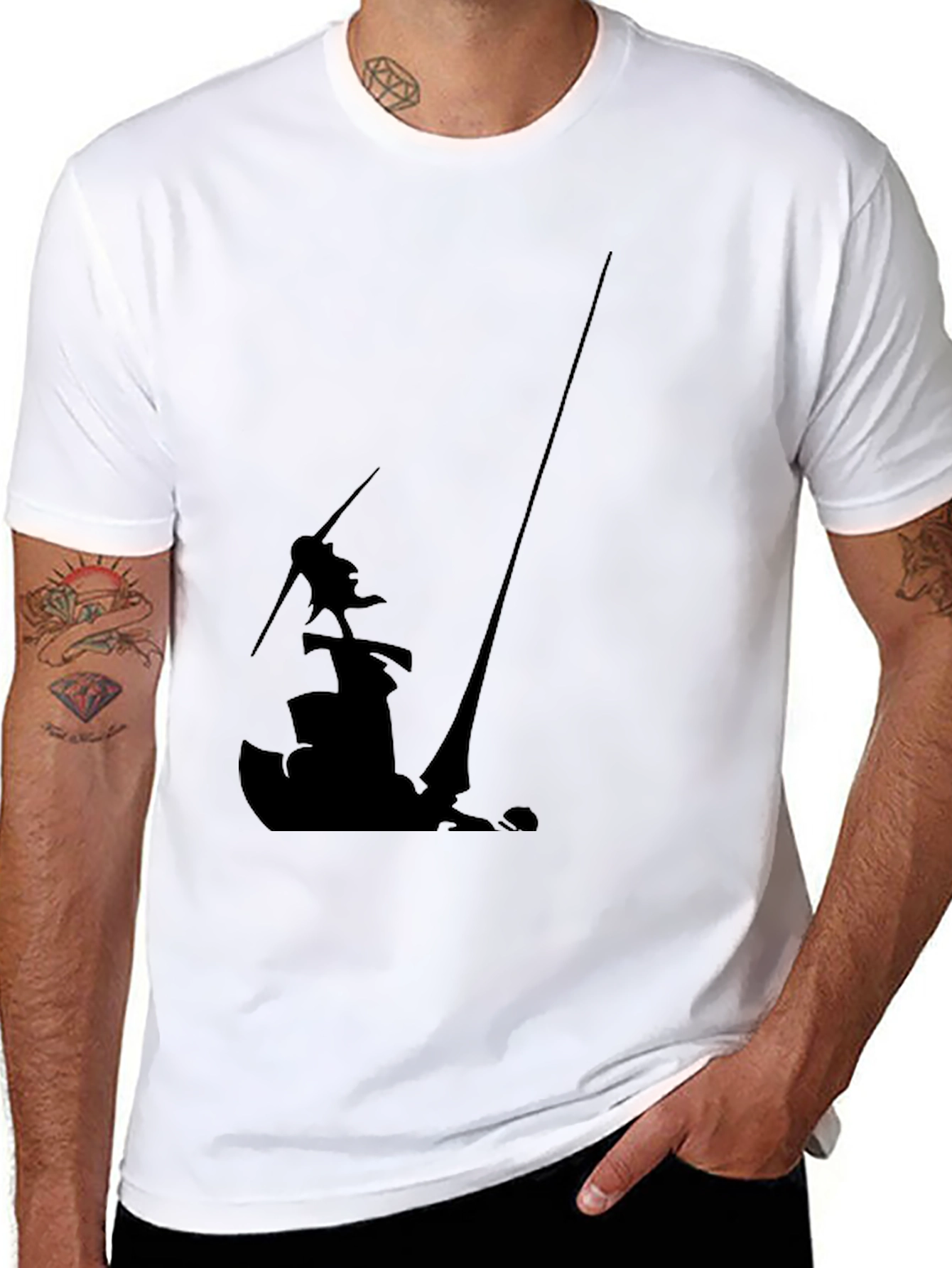 Silhouette Graphic Black Tee