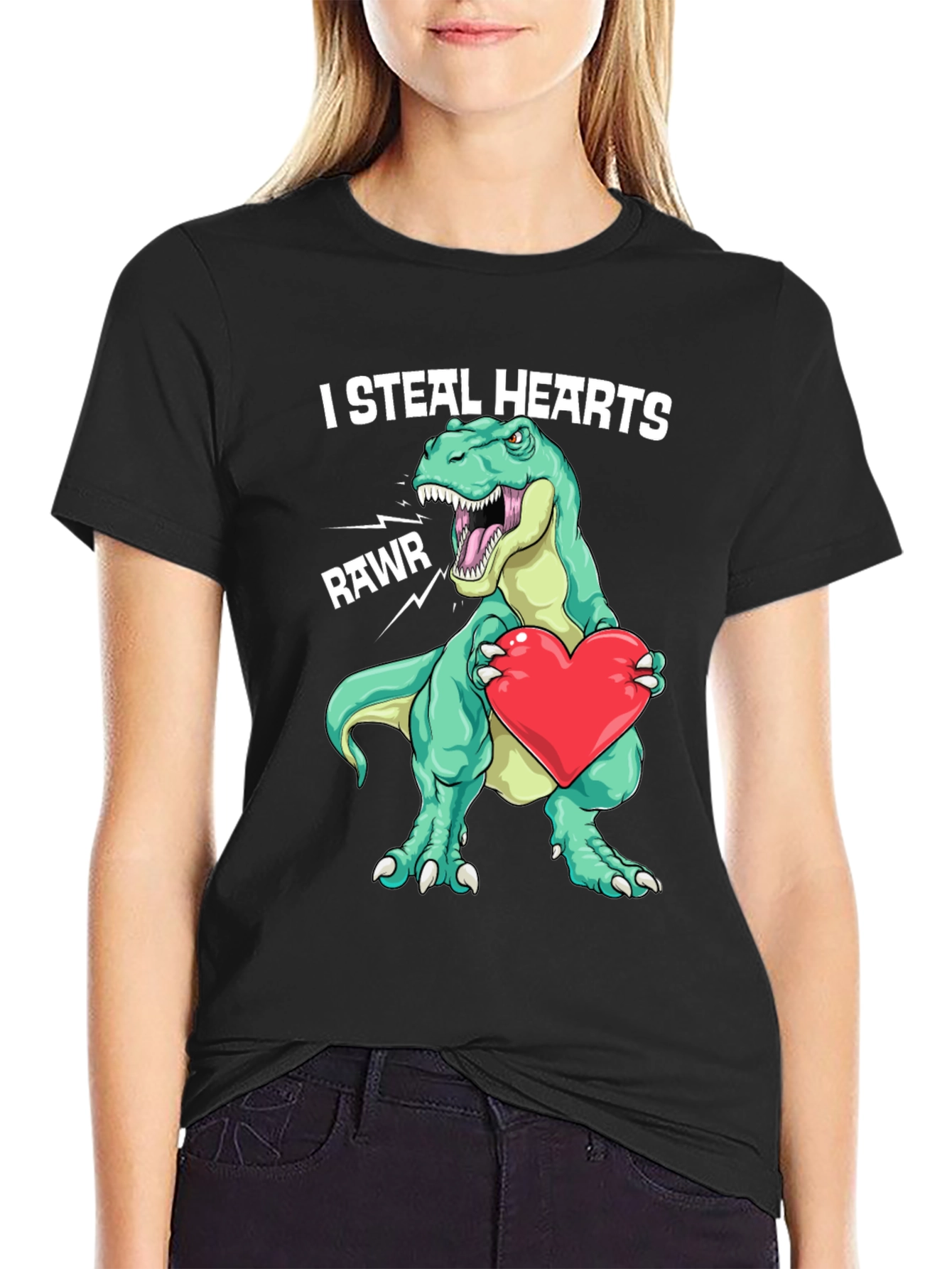 I Steal Hearts Dinosaur Valentines Day T-Shirt