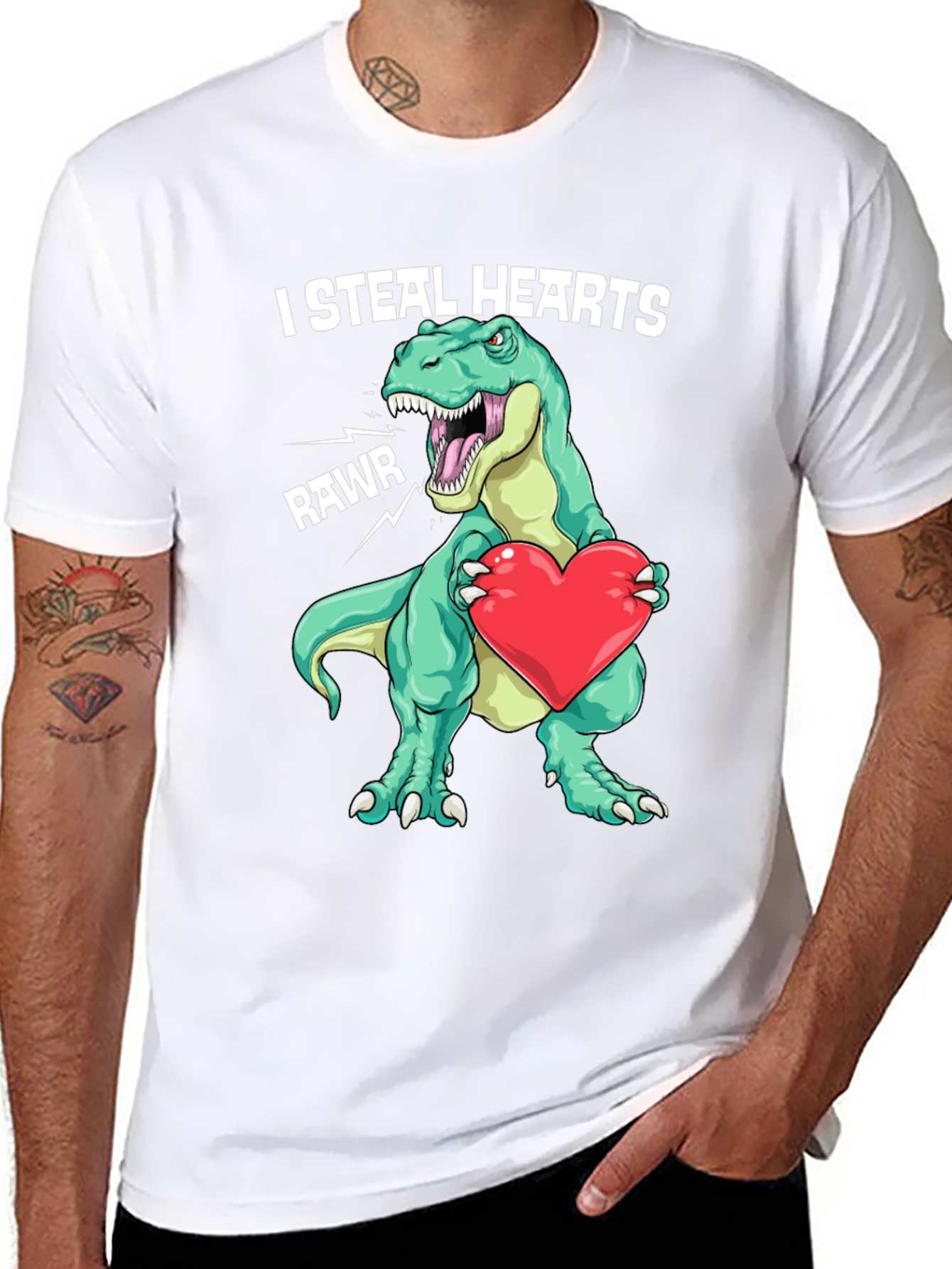I Steal Hearts Dinosaur Valentines Day T-Shirt