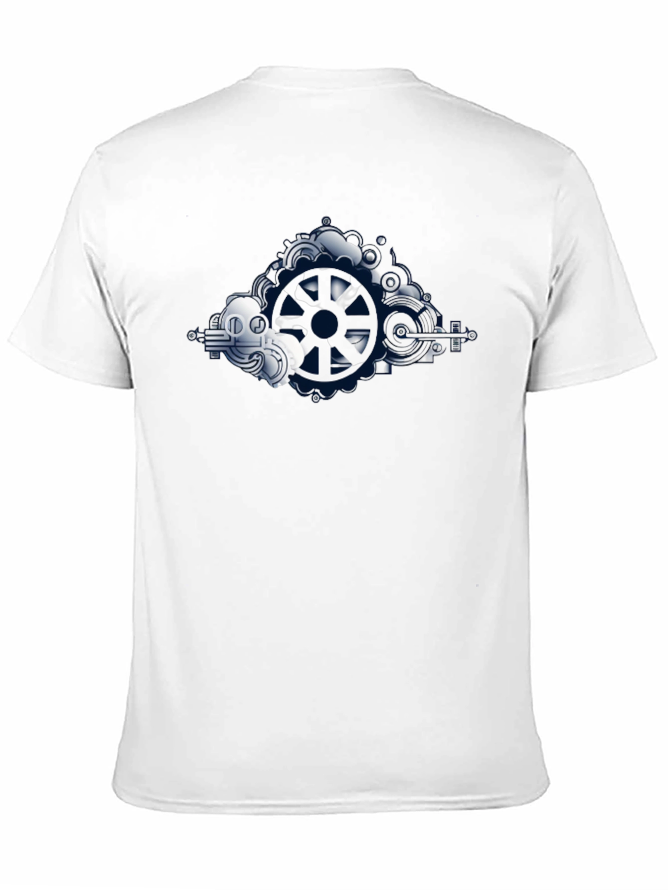 Steampunk Gear Graphic Tee - Black Cotton Blend