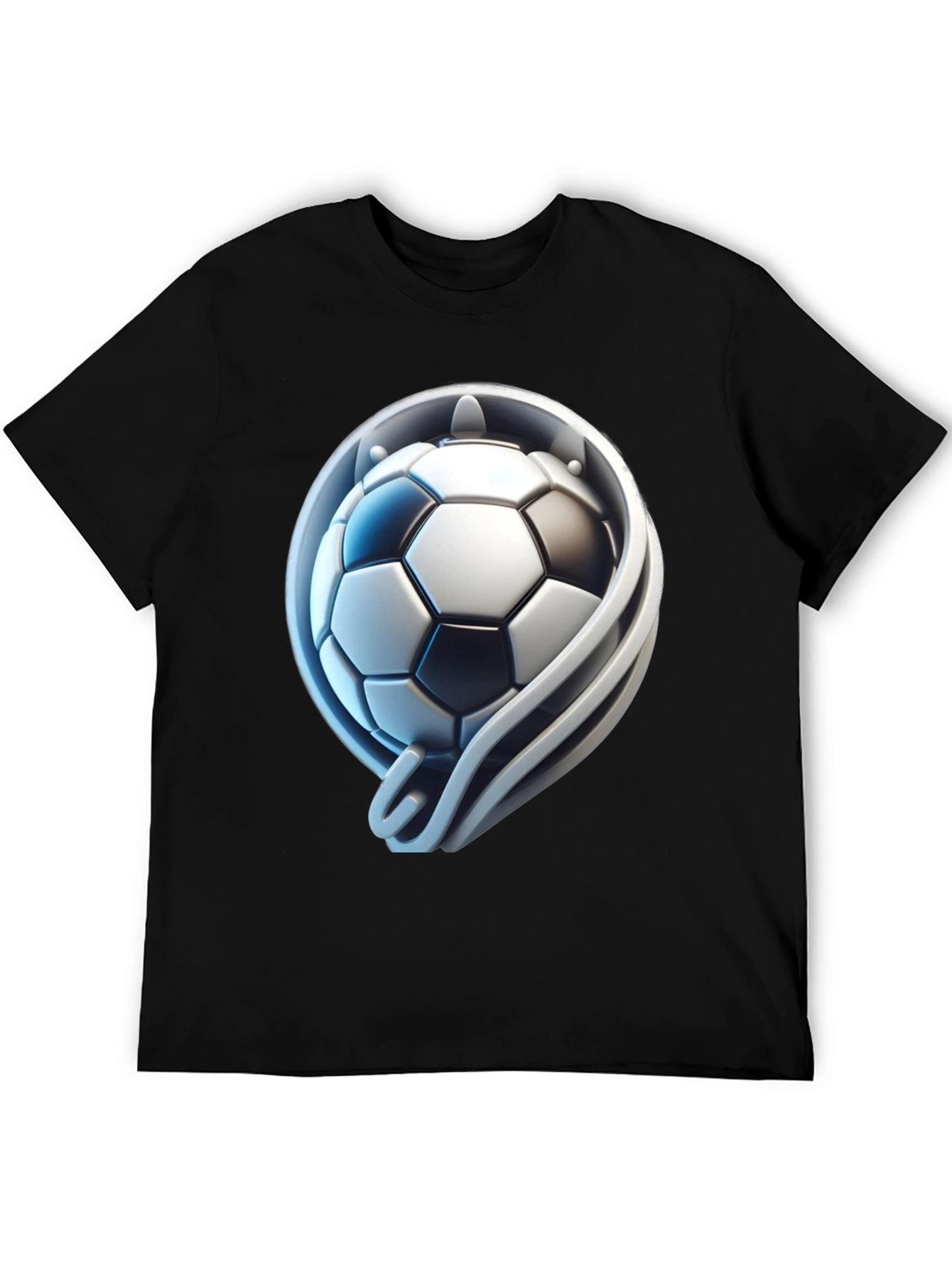 Soccer Ball Graphic Tee - Stylish Black T-Shirt