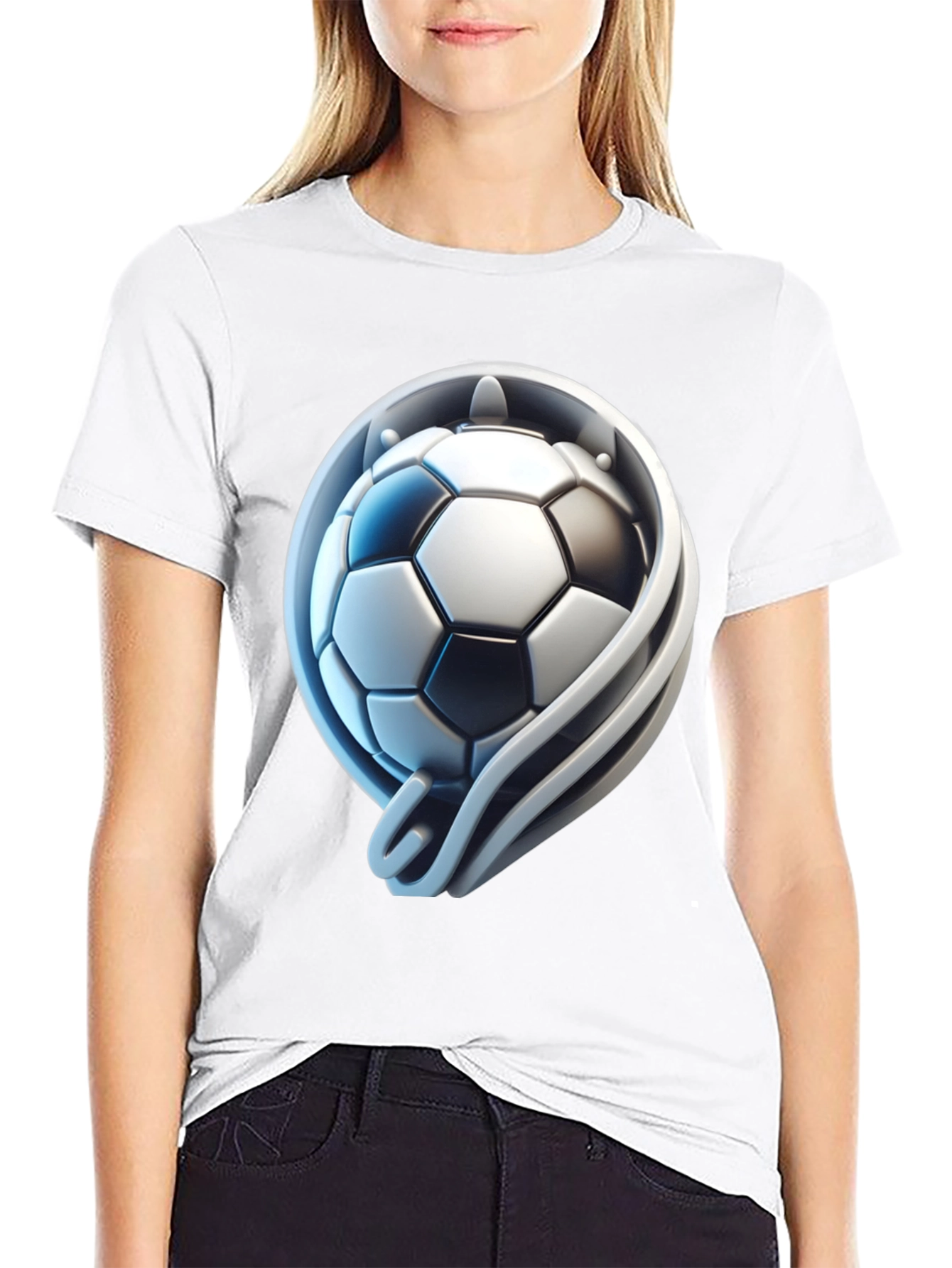 Soccer Ball Graphic Tee - Stylish Black T-Shirt
