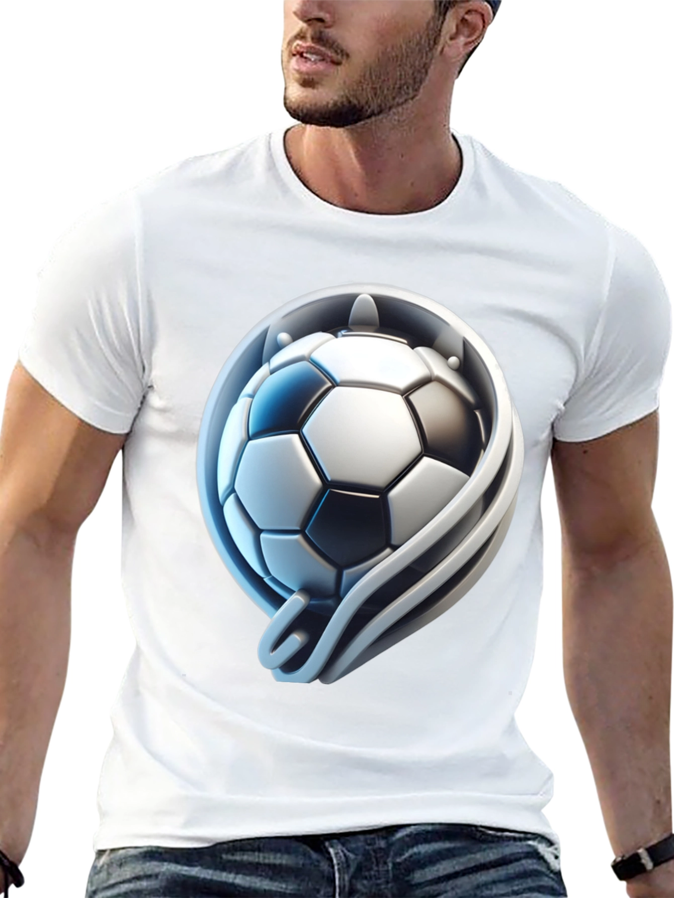 Soccer Ball Graphic Tee - Stylish Black T-Shirt