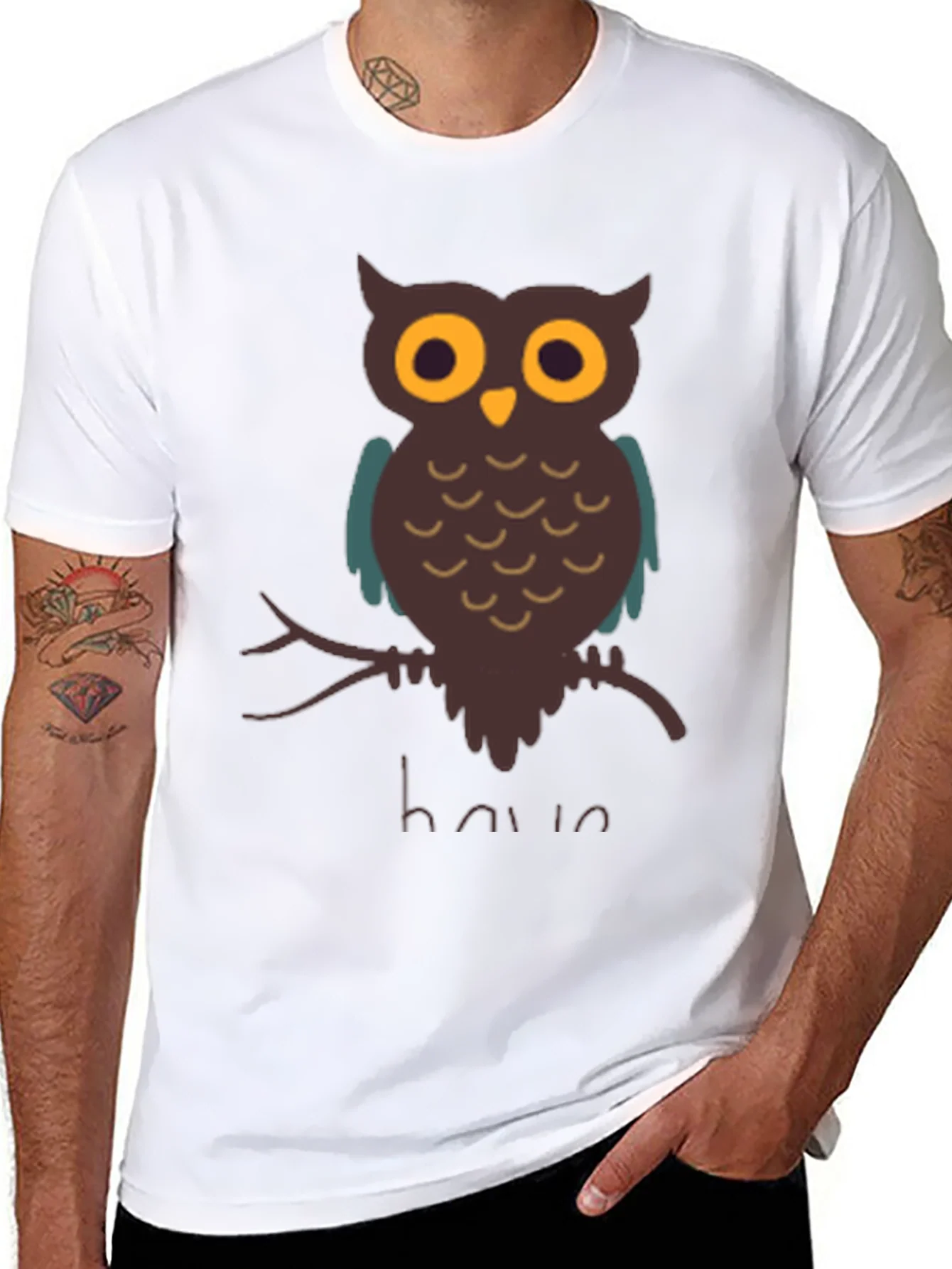 Owl Graphic T-Shirt - Mens Casual Tee