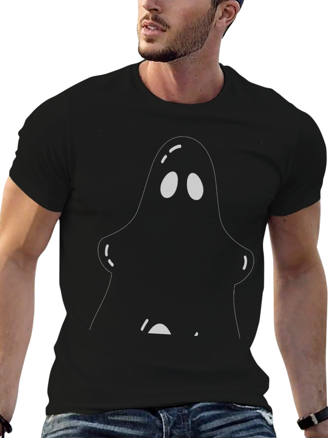 Spooky Ghost Graphic T-Shirt - Halloween Tee