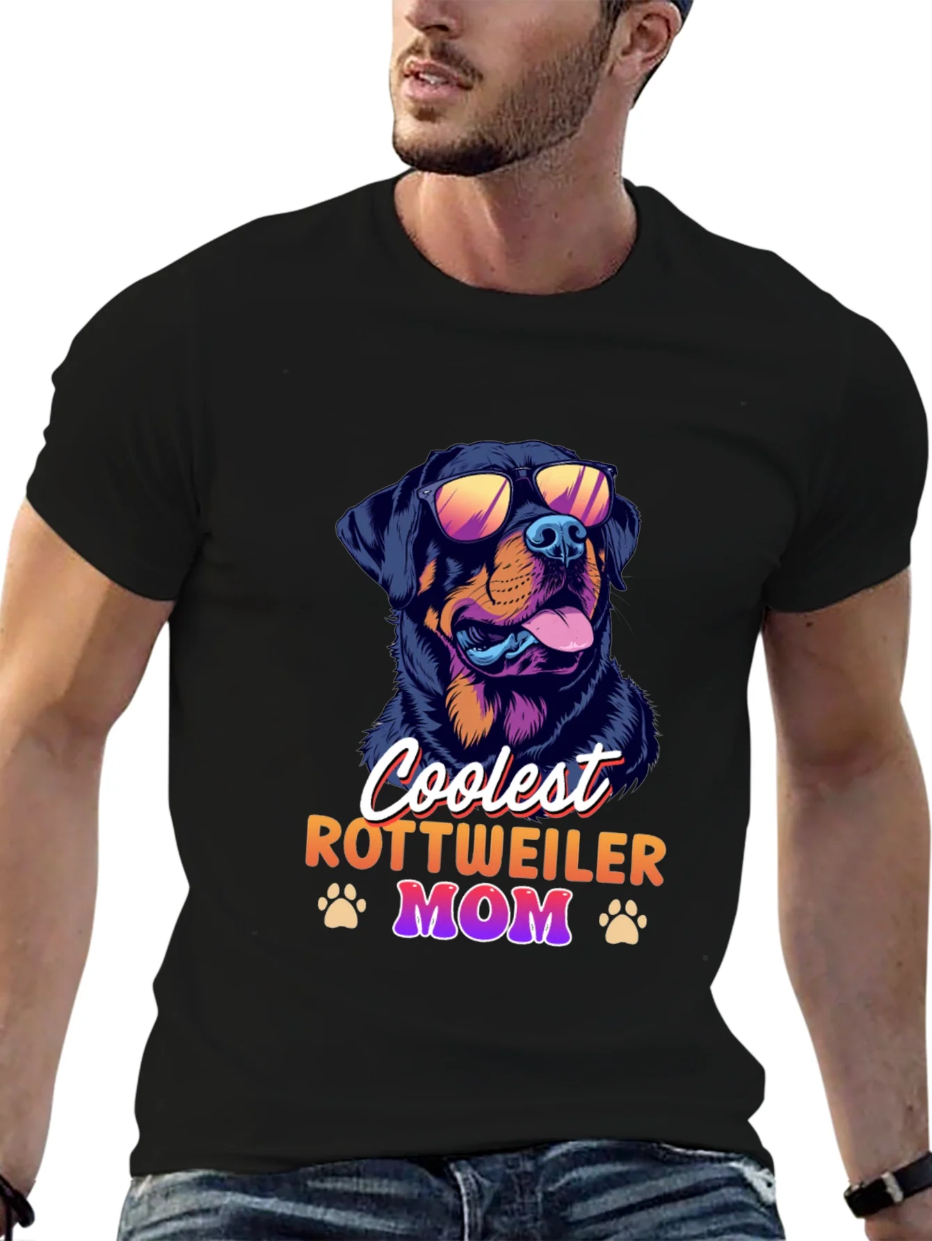 Coolest Rottweiler Mom Black T-Shirt