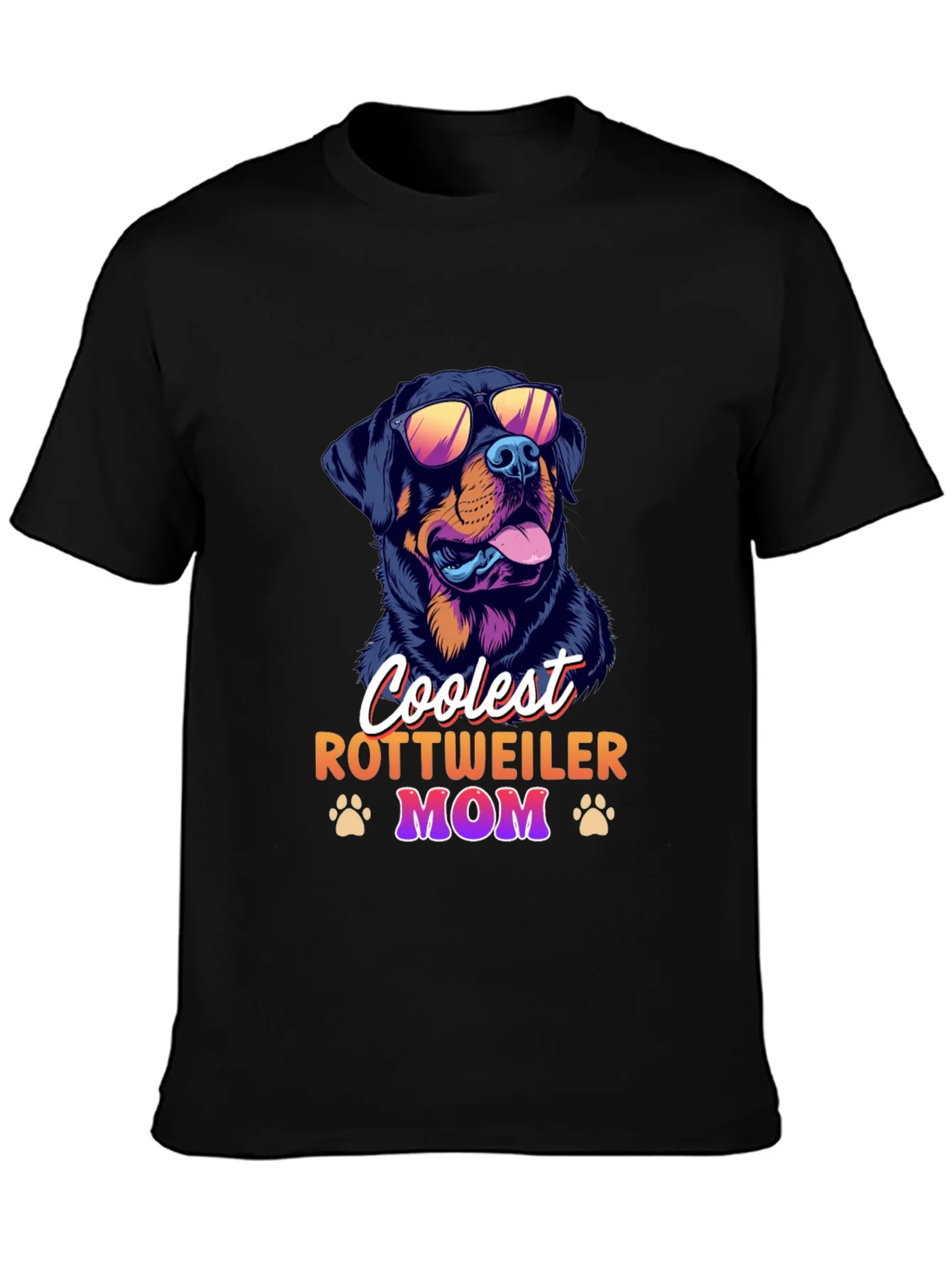 Coolest Rottweiler Mom Black T-Shirt