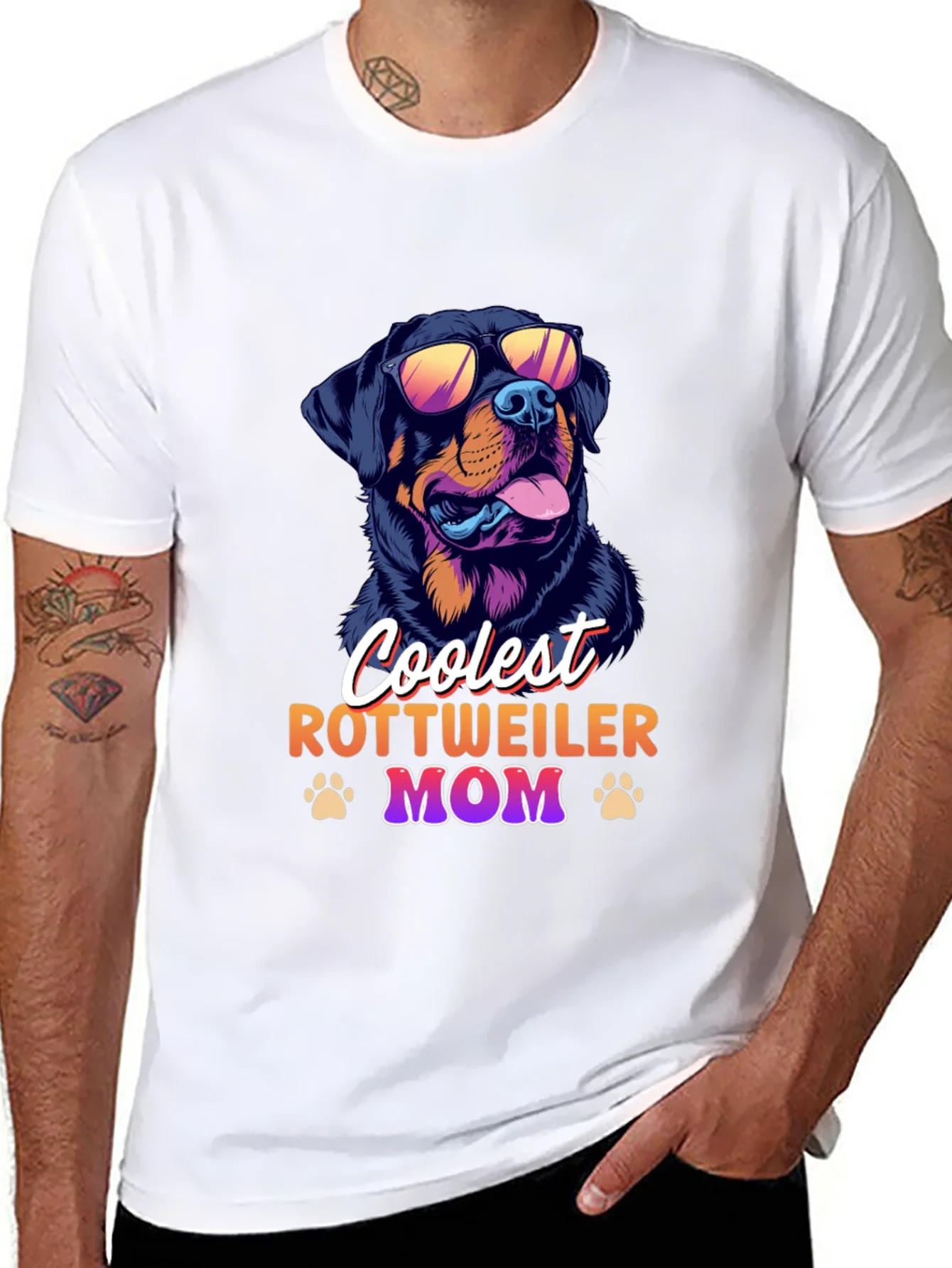 Coolest Rottweiler Mom Black T-Shirt