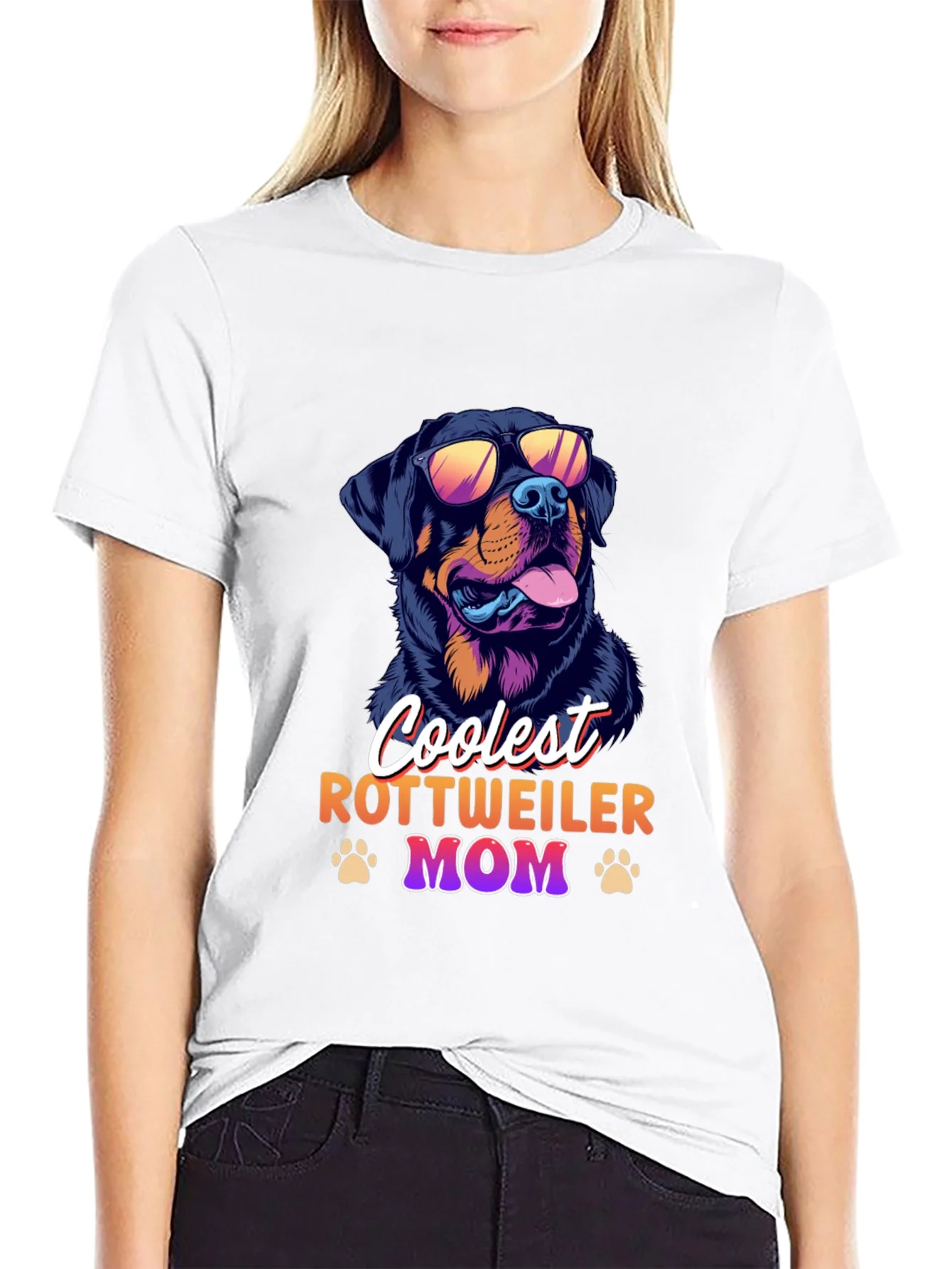 Coolest Rottweiler Mom Black T-Shirt