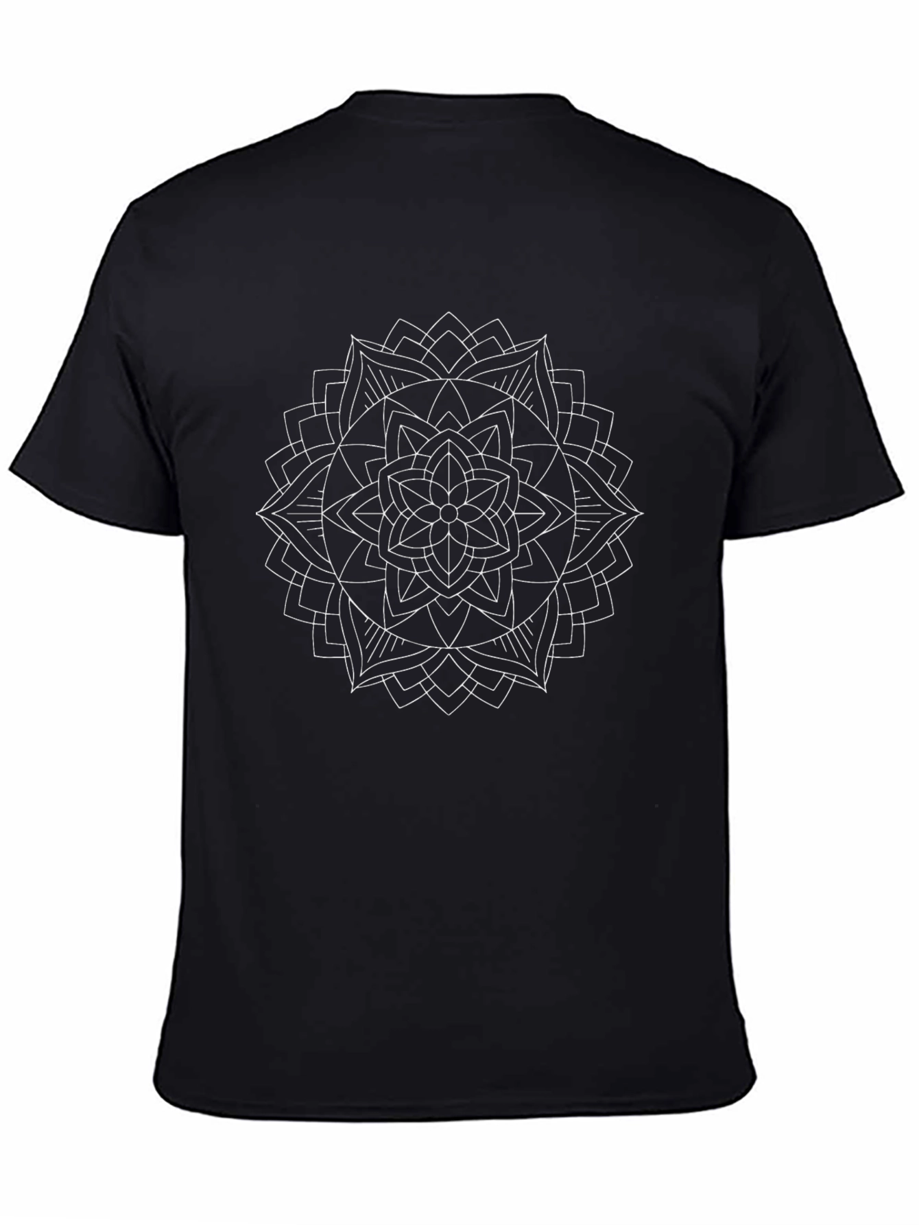 Mens Black T-Shirt with Mandala Graphic