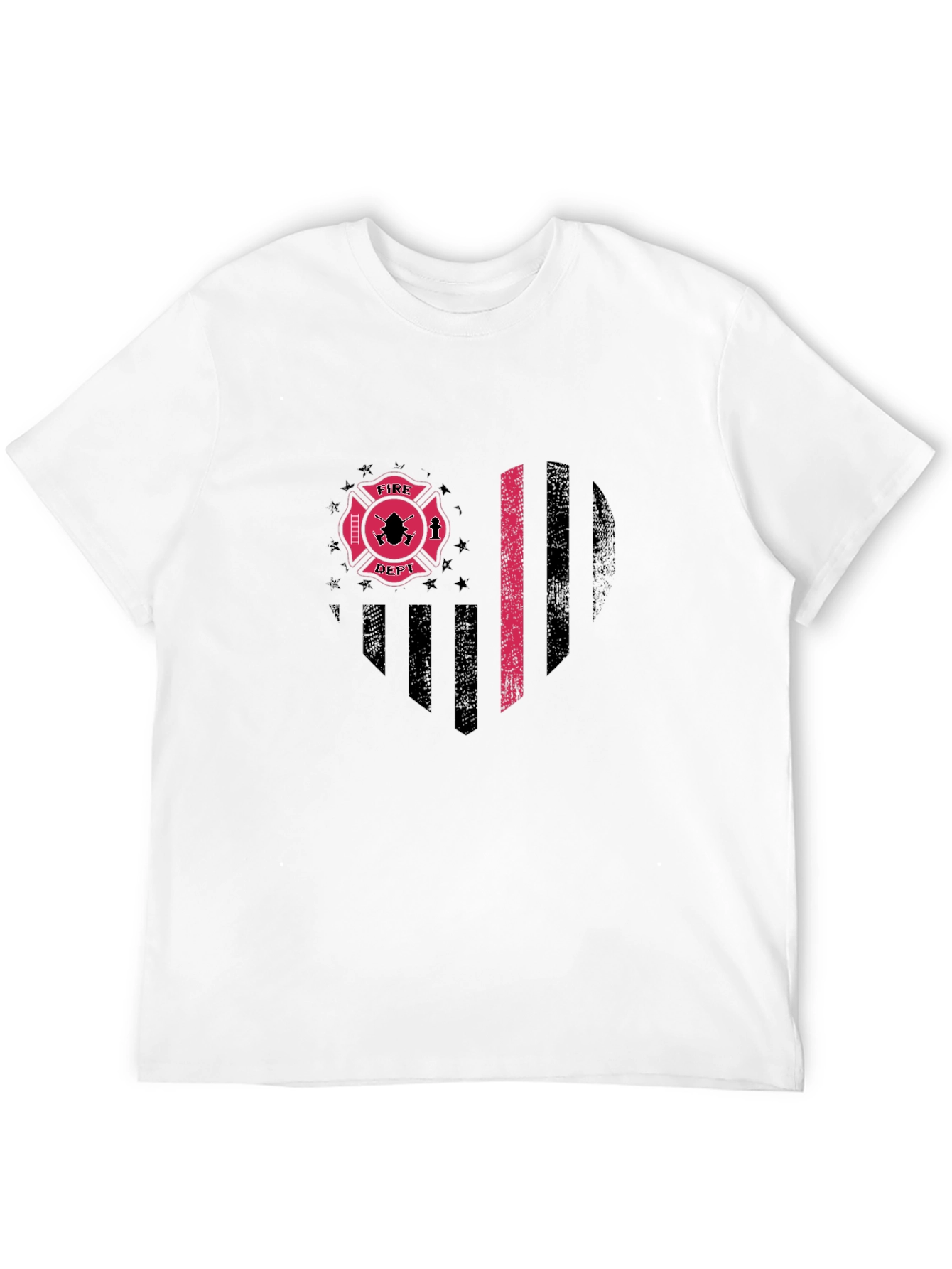 Fire Dept. Flag Heart T-Shirt